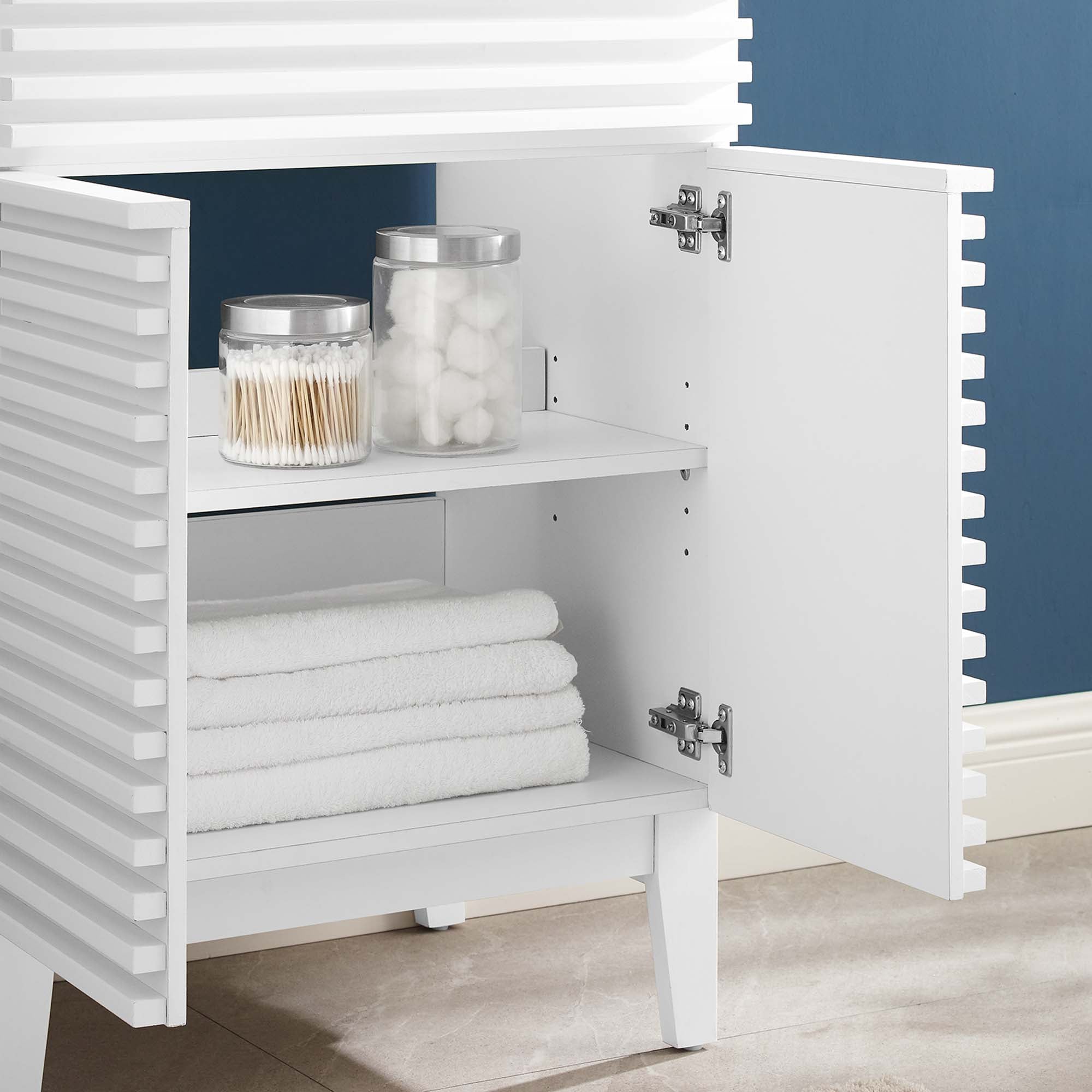 Render 24" Bathroom Vanity Cabinet (Sink Basin Not Included), White