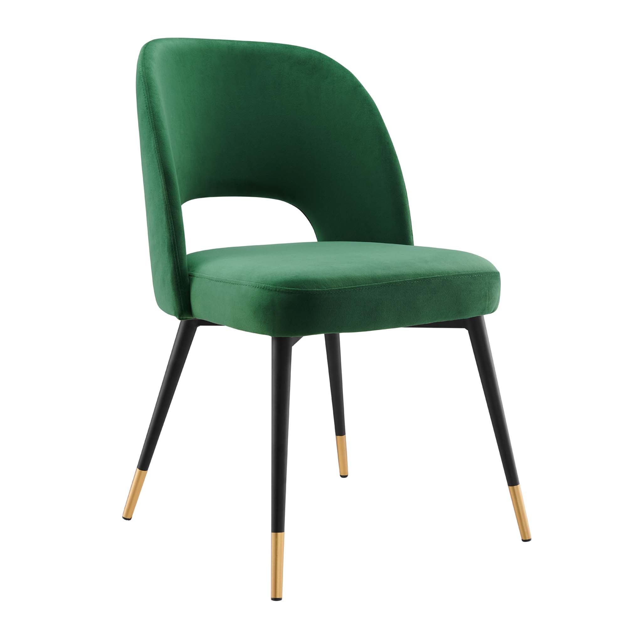 Rouse Performance Velvet Dining Side Chairs Set of 2, Emerald