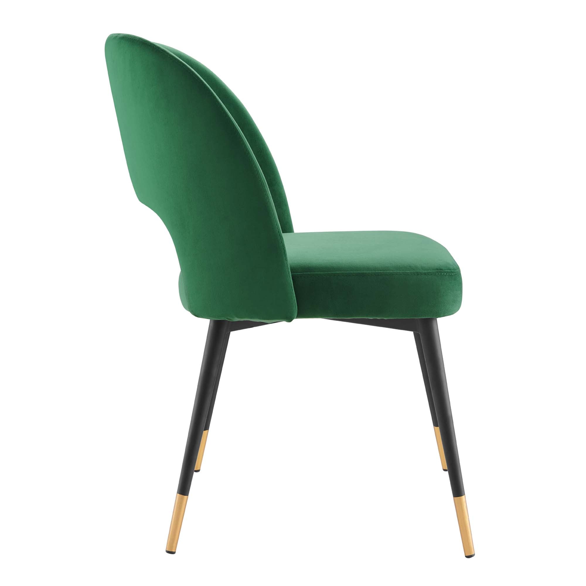 Rouse Performance Velvet Dining Side Chairs Set of 2, Emerald