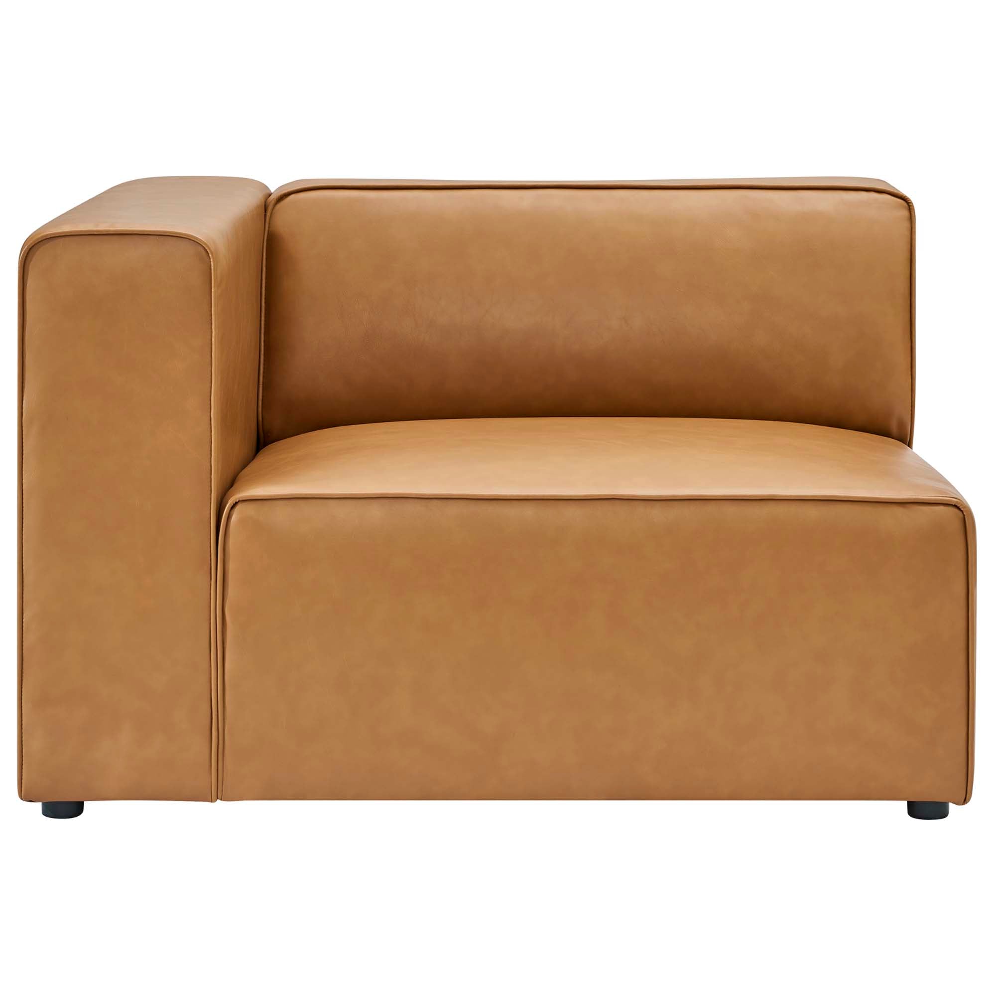 Mingle Vegan Leather Left-Arm Chair, Tan