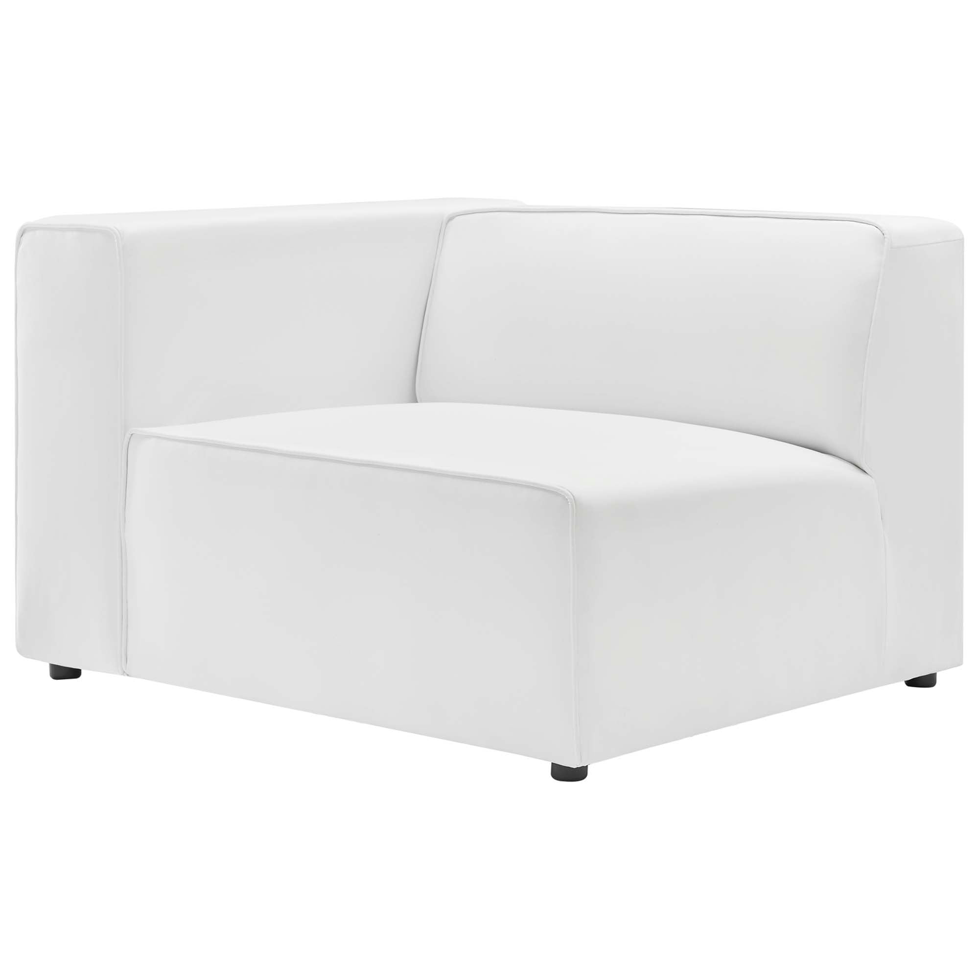 Mingle Vegan Leather Left-Arm Chair, White