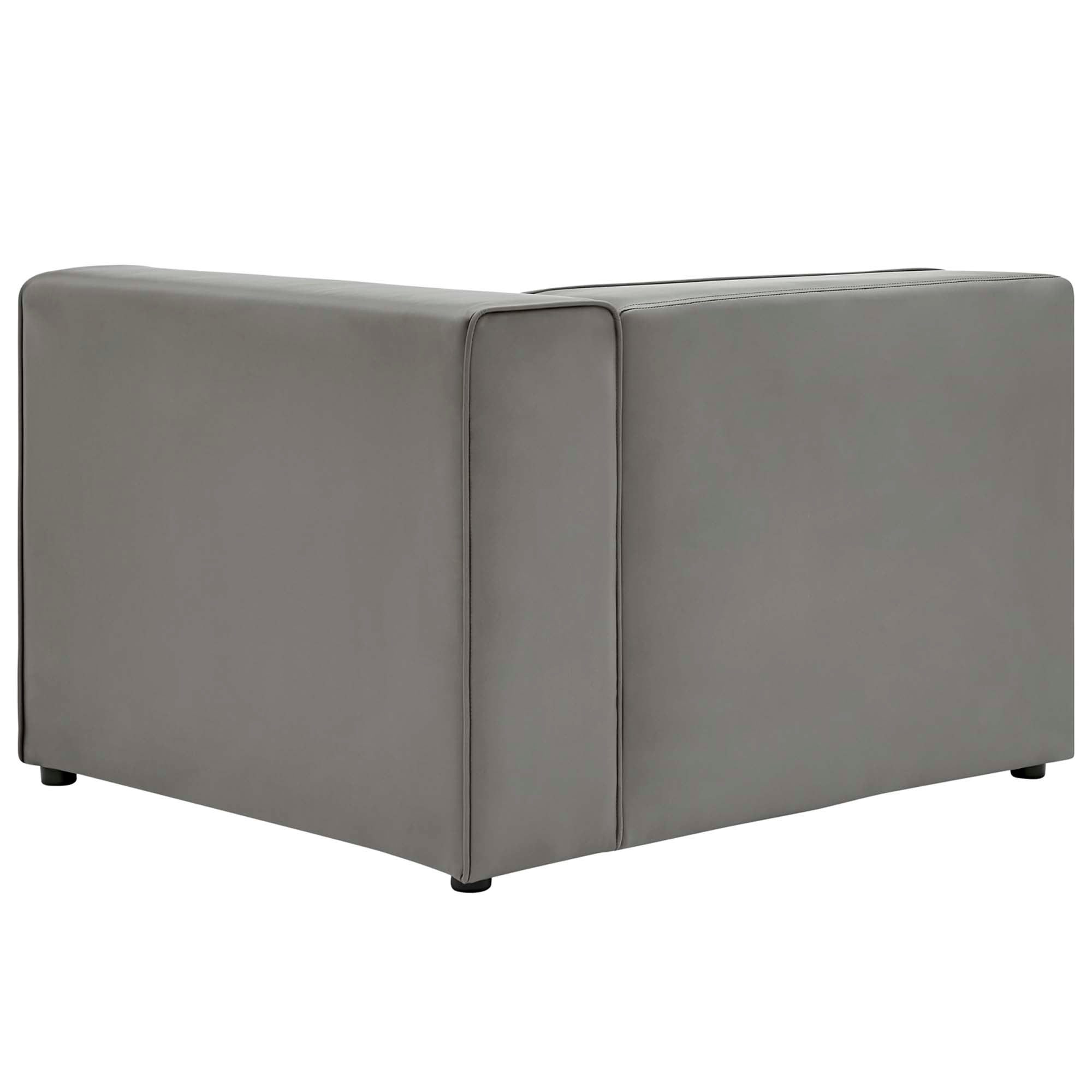 Mingle Vegan Leather Right-Arm Chair, Gray