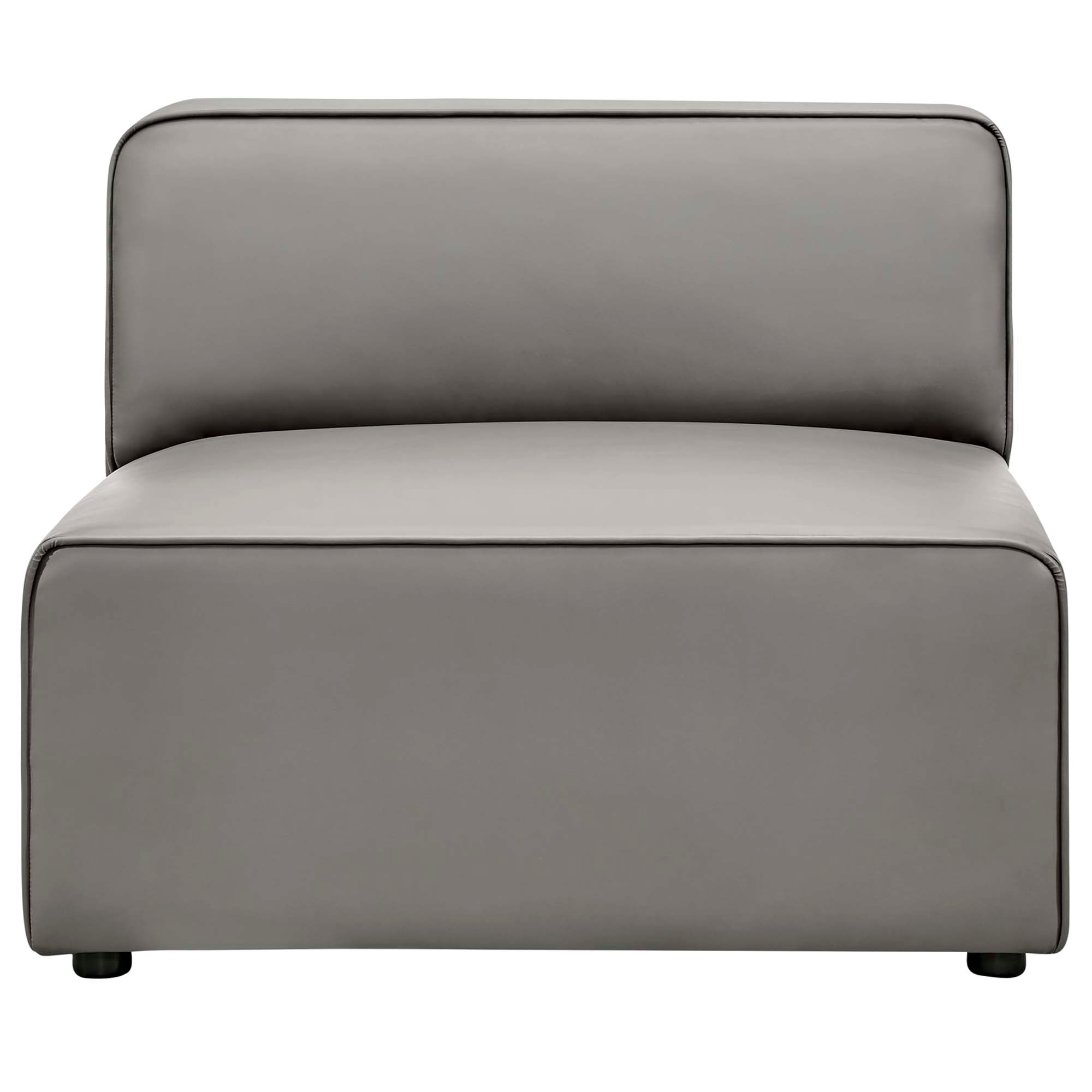 Mingle Vegan Leather Armless Chair, Gray