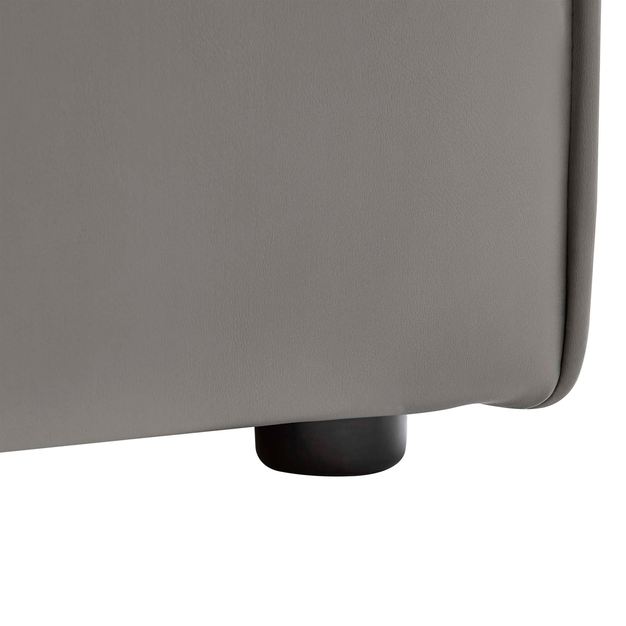 Mingle Vegan Leather Armless Chair, Gray