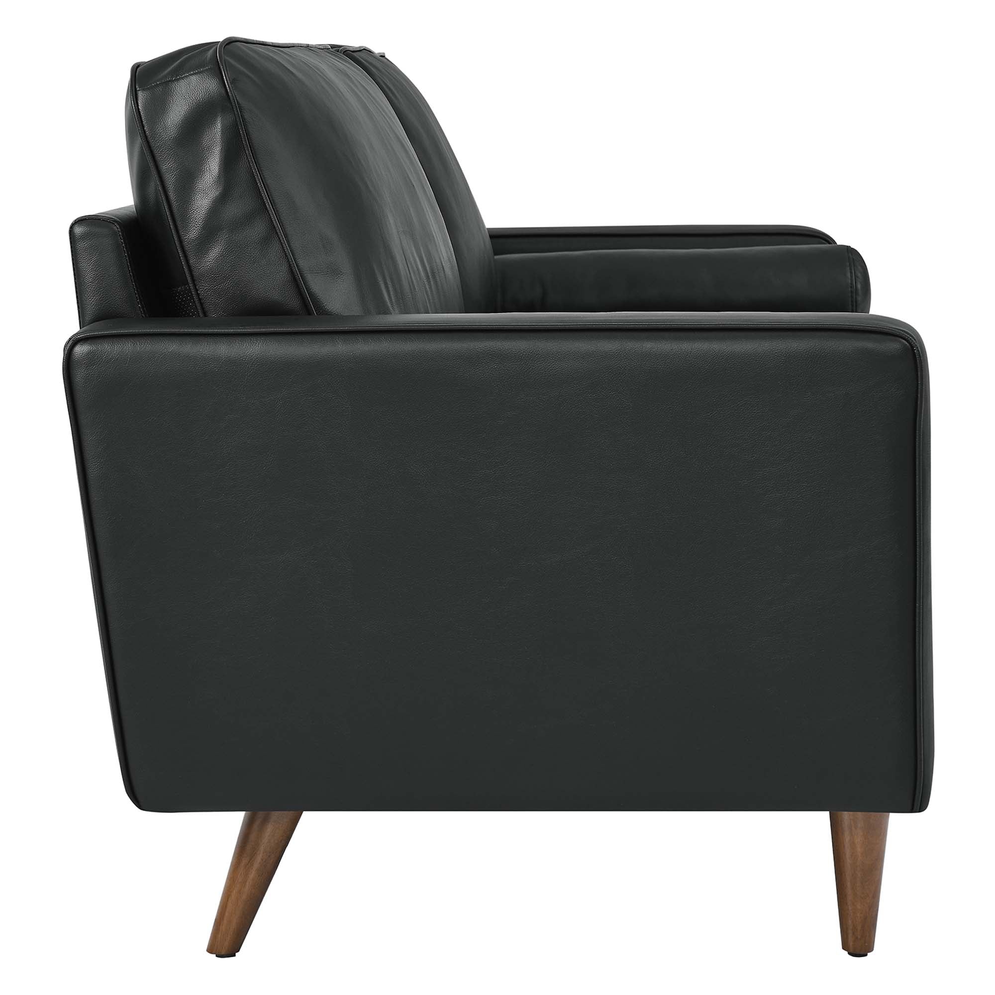 Valour Leather Sofa, Black