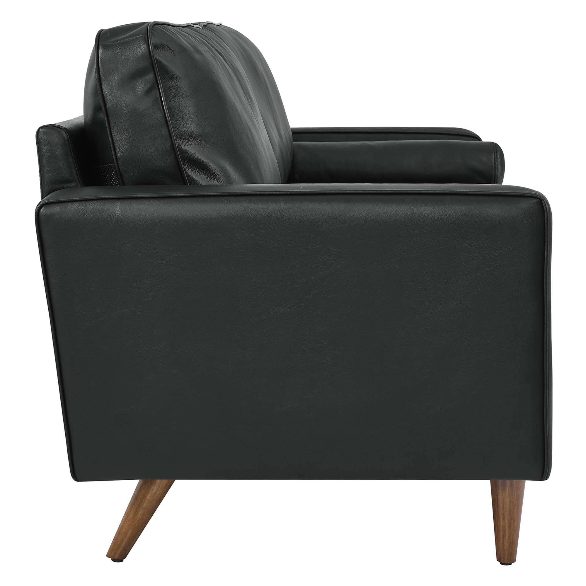 Valour 81" Leather Sofa, Black