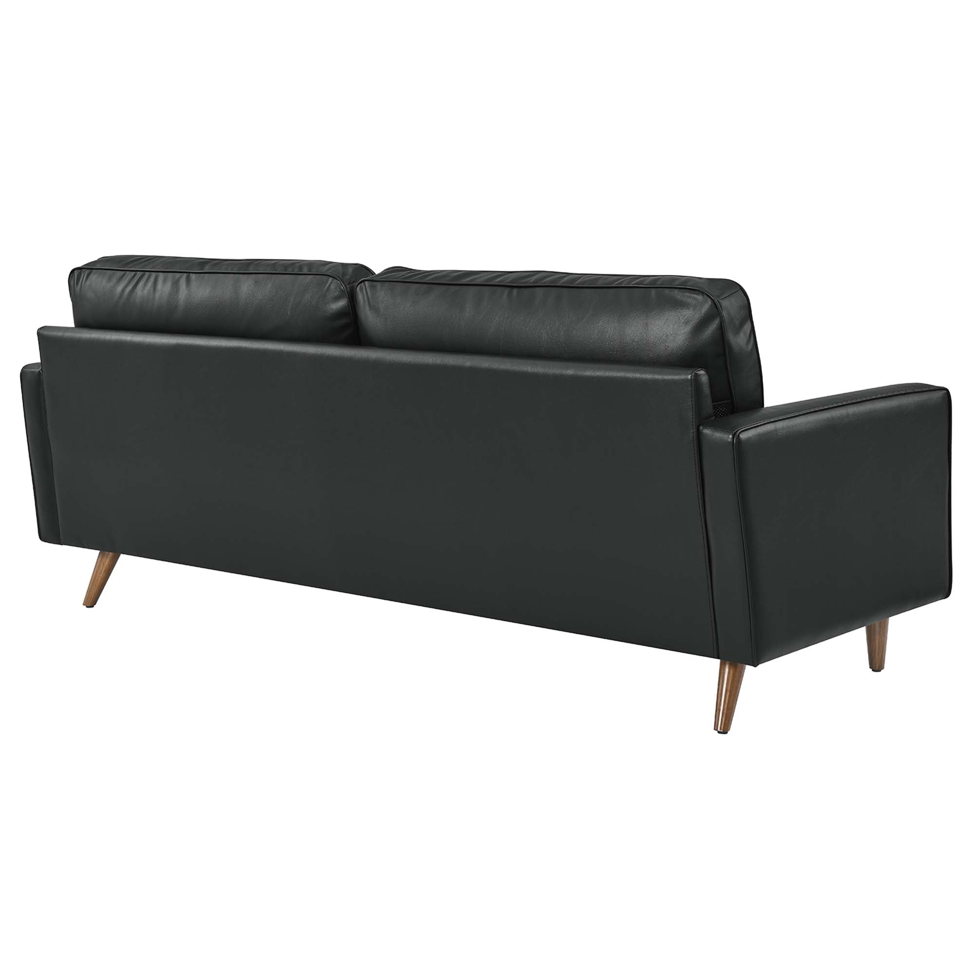 Valour 81" Leather Sofa, Black