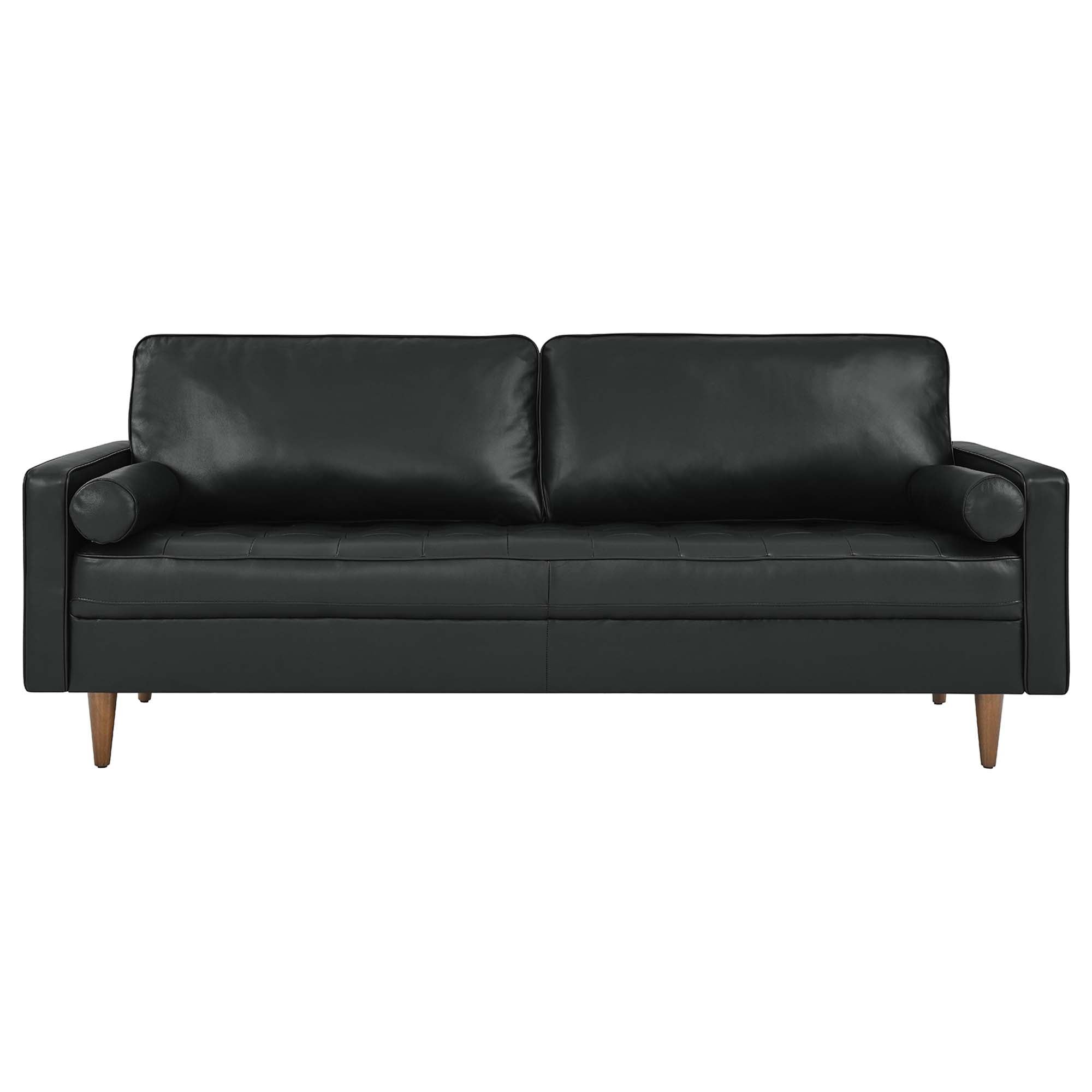 Valour 81" Leather Sofa, Black