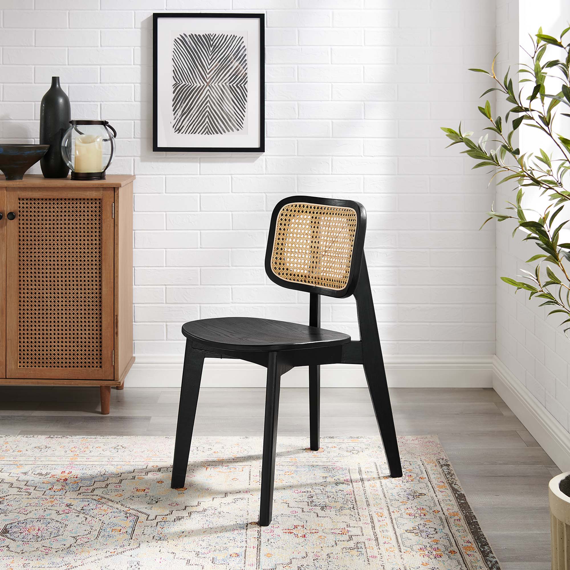 Habitat Wood Dining Side Chair, Black