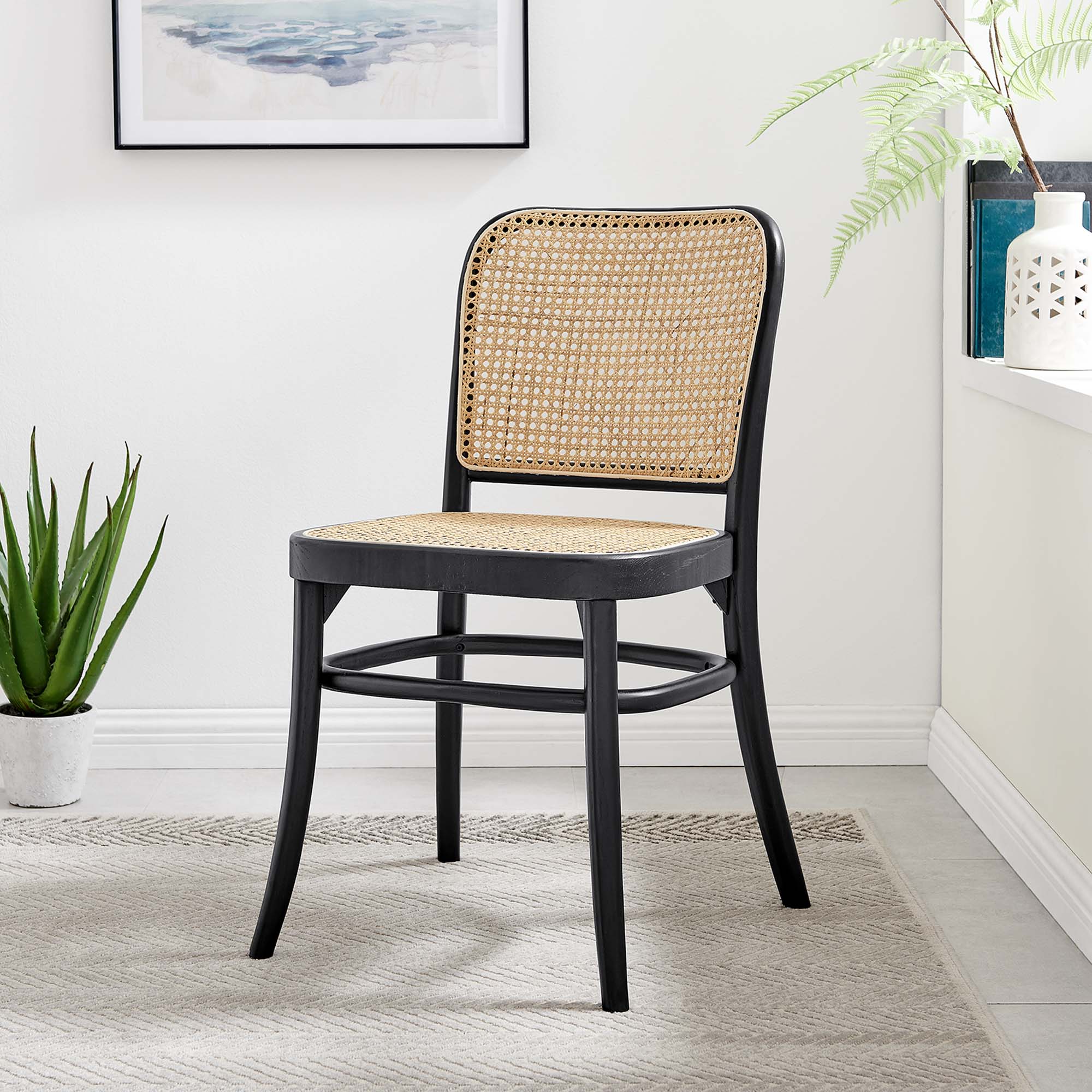 Winona Wood Dining Side Chair, Black