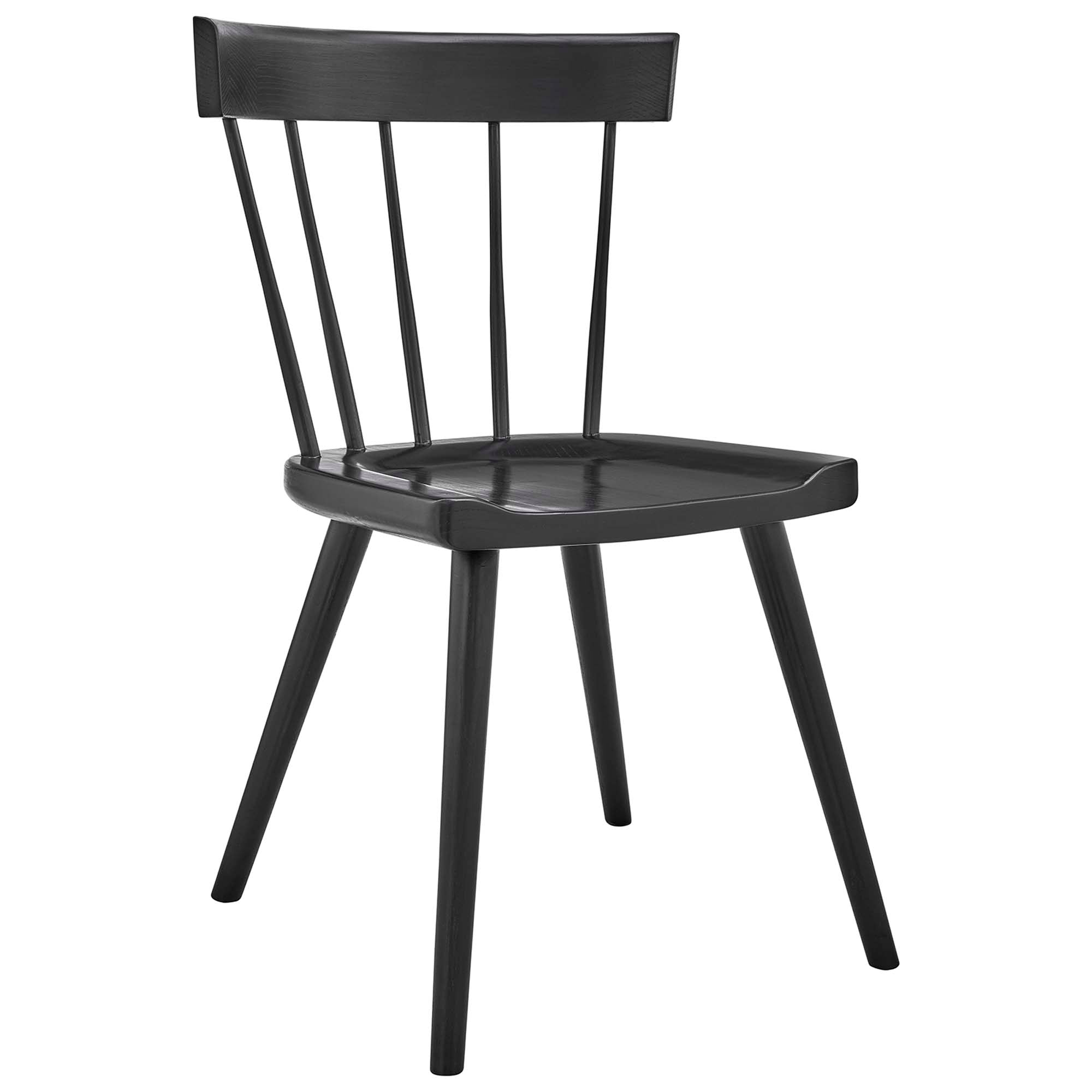 Sutter Wood Dining Side Chair, Black
