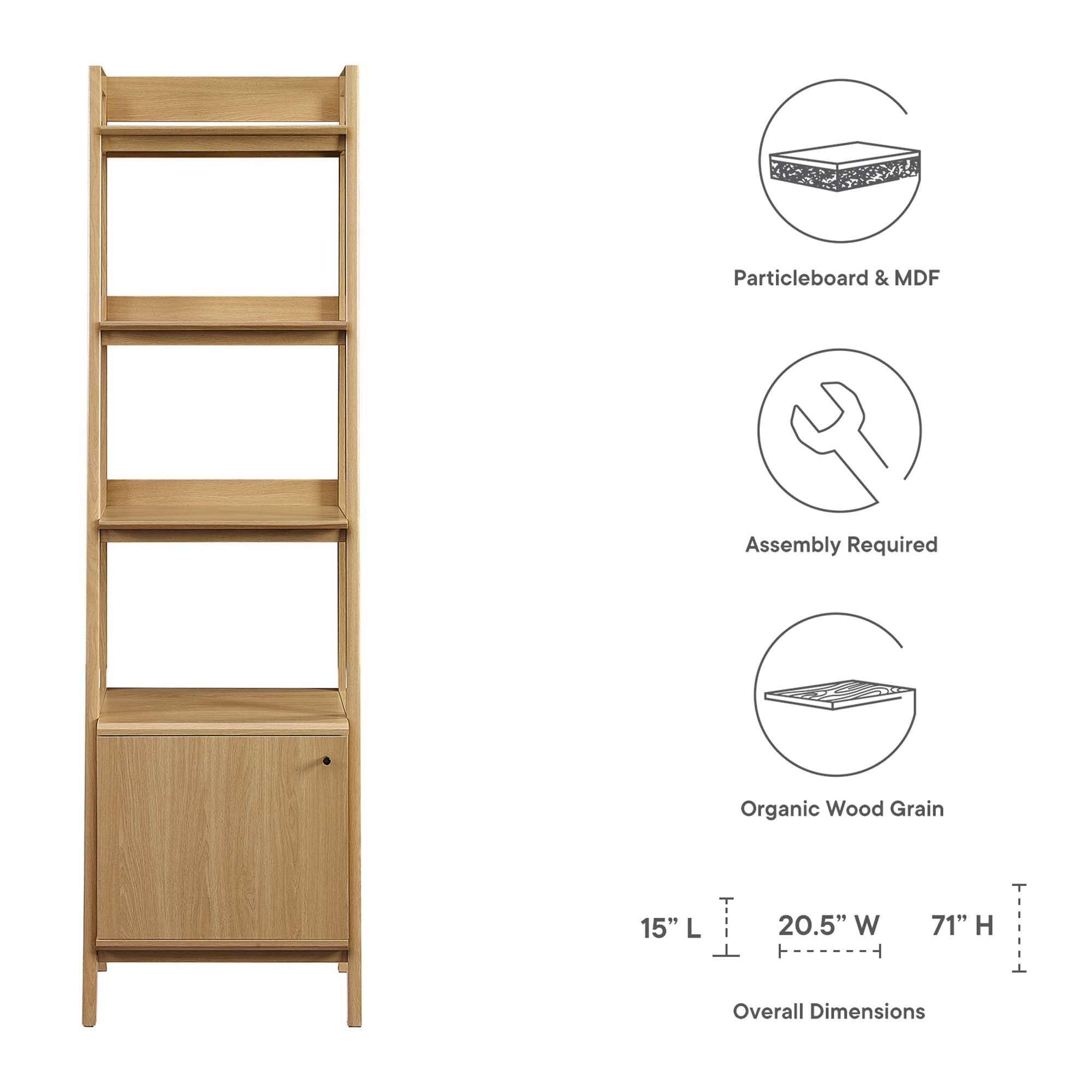 Bixby 21" Bookshelf, Oak