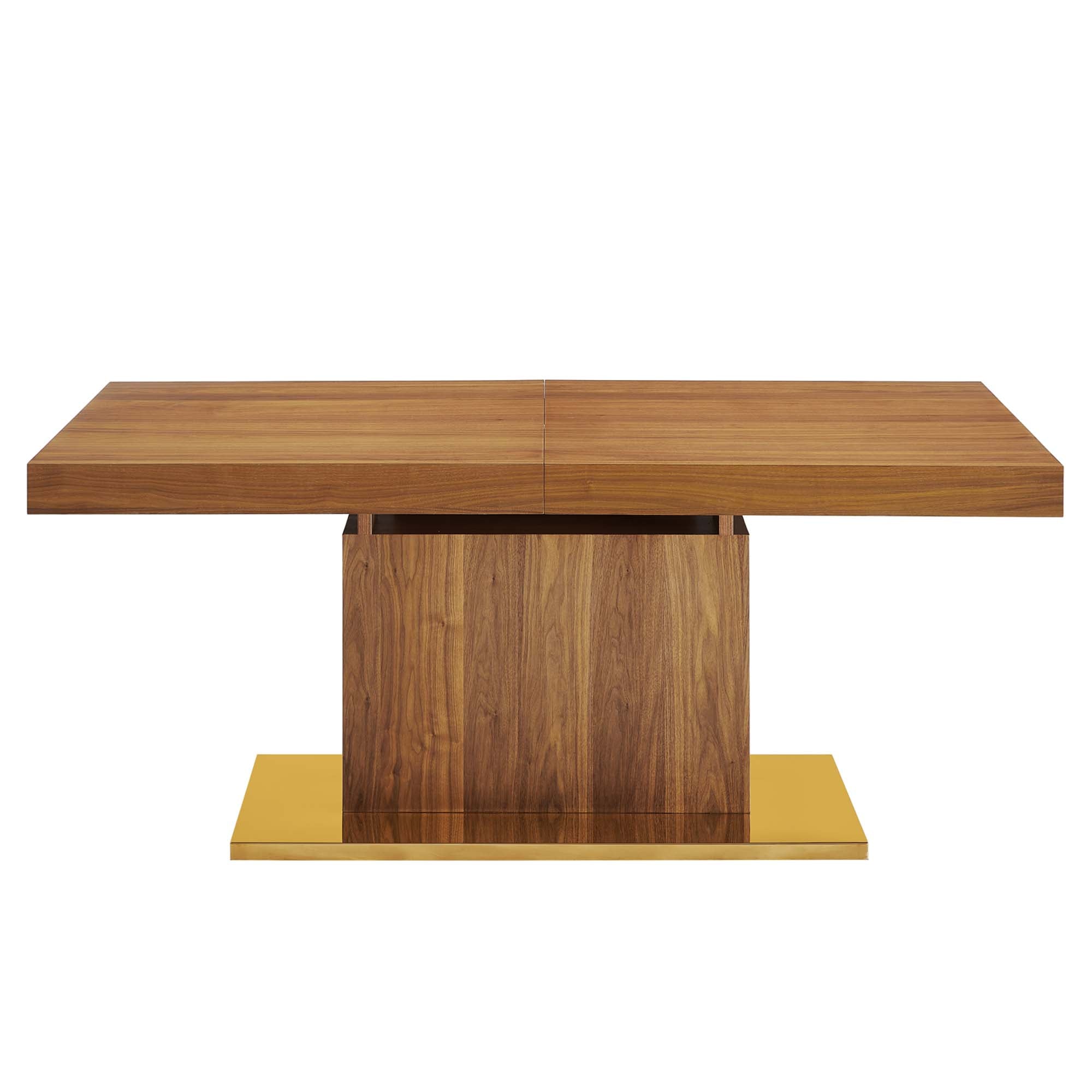 Vector Expandable Dining Table, Walnut Gold