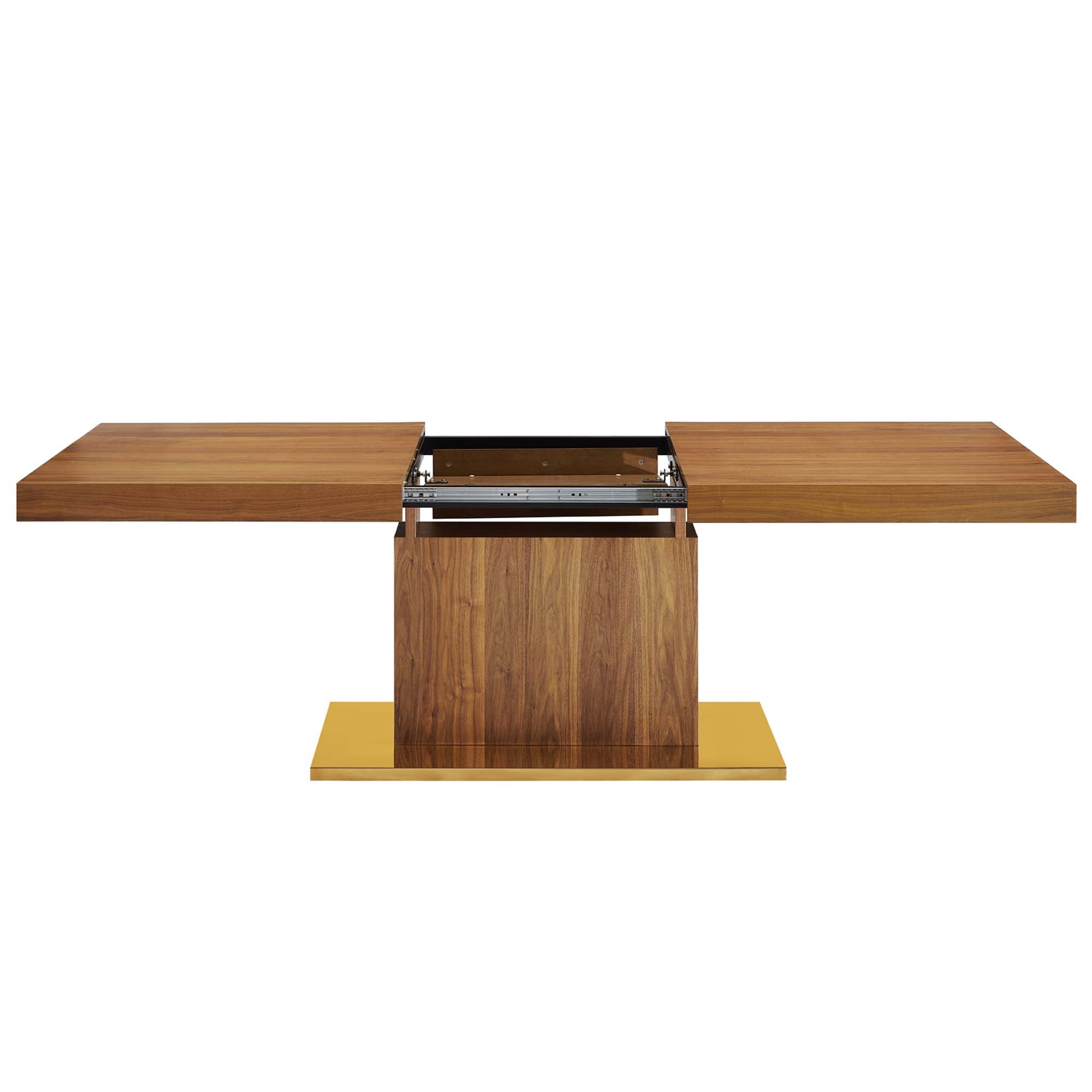 Vector Expandable Dining Table, Walnut Gold