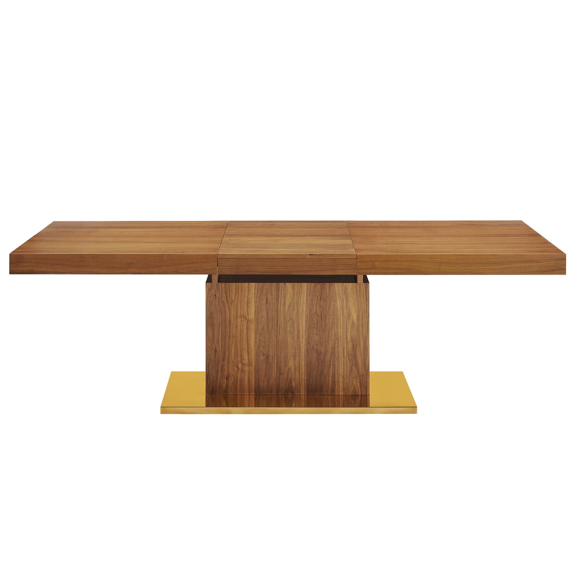 Vector Expandable Dining Table, Walnut Gold