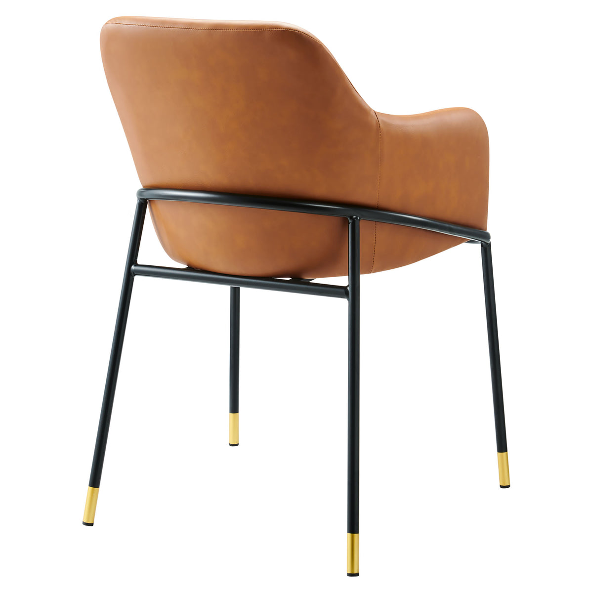 Jovi Vegan Leather Dining Chair, Black Tan