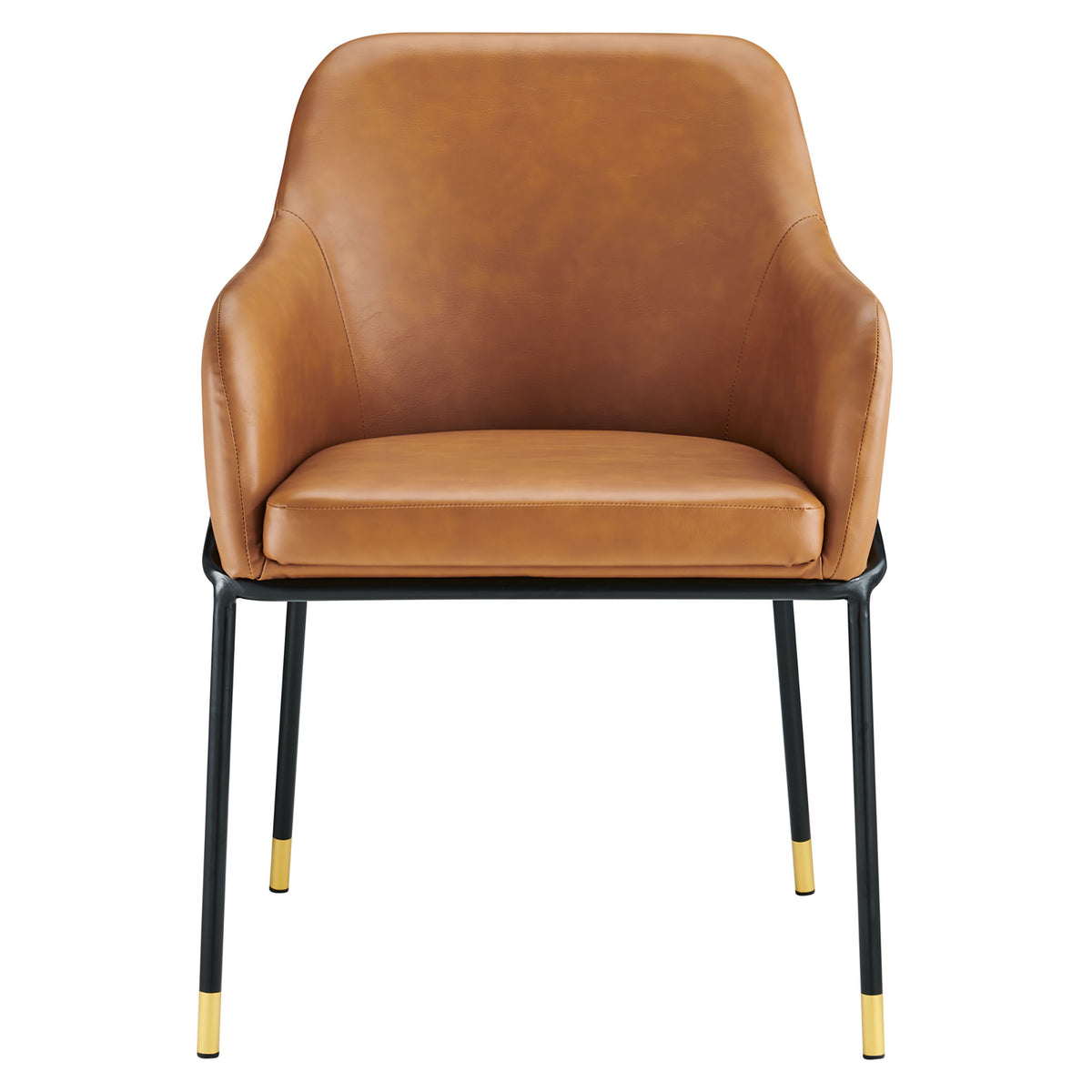 Jovi Vegan Leather Dining Chair, Black Tan