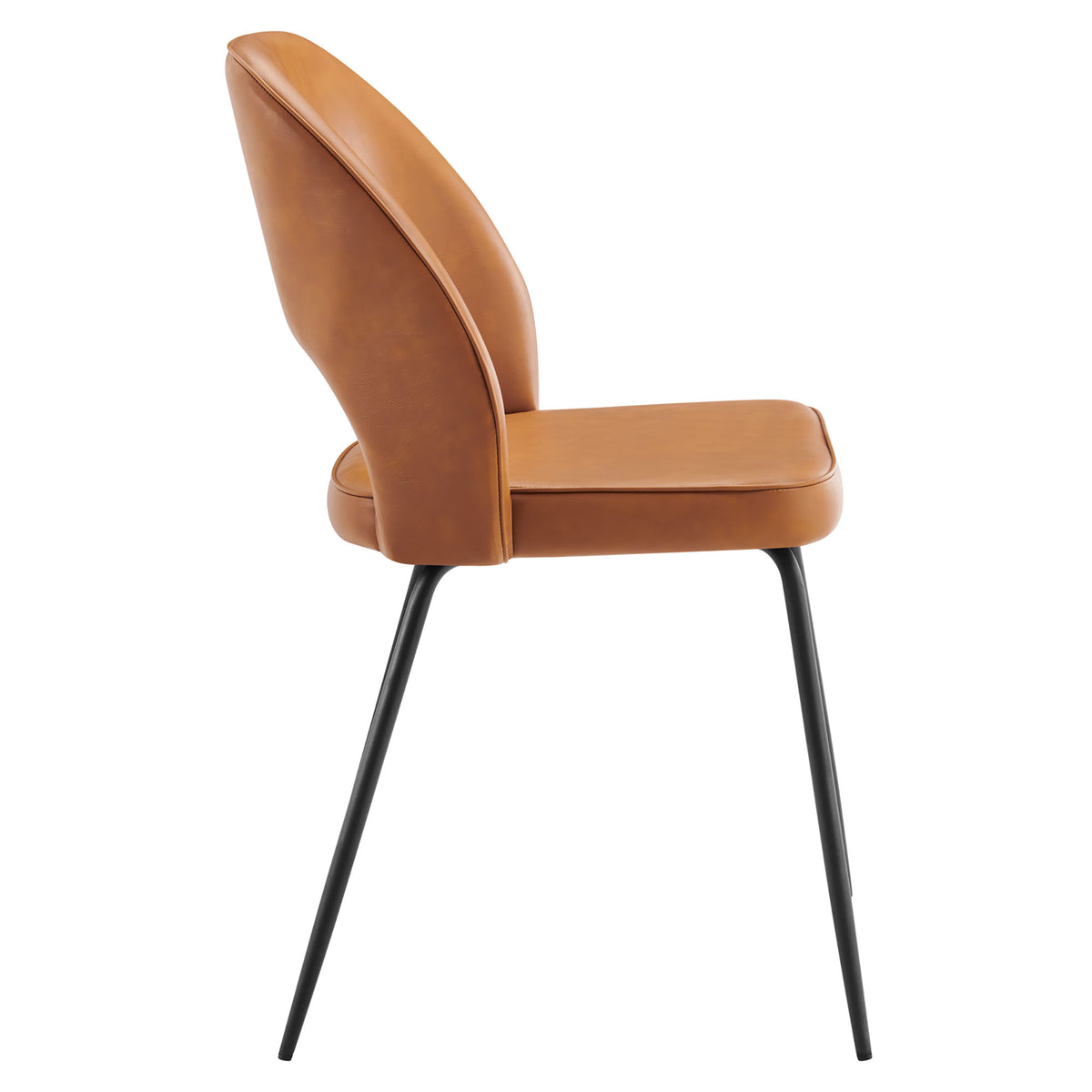 Nico Vegan Leather Dining Chair Set of 2, Black Tan