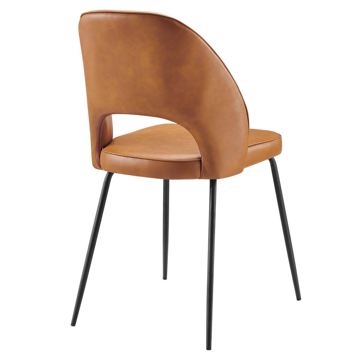 Nico Vegan Leather Dining Chair Set of 2, Black Tan