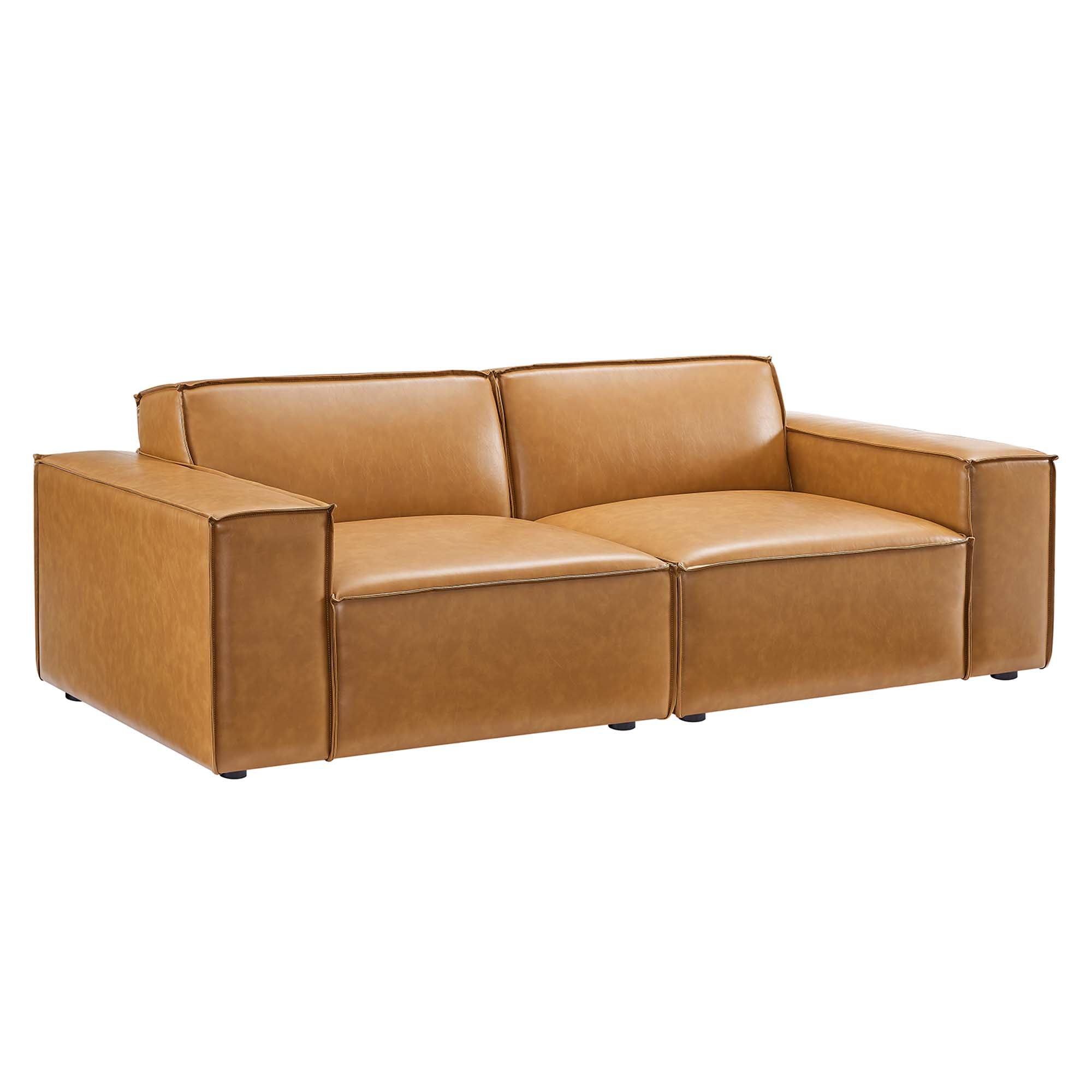 Restore Vegan Leather Loveseat, Tan