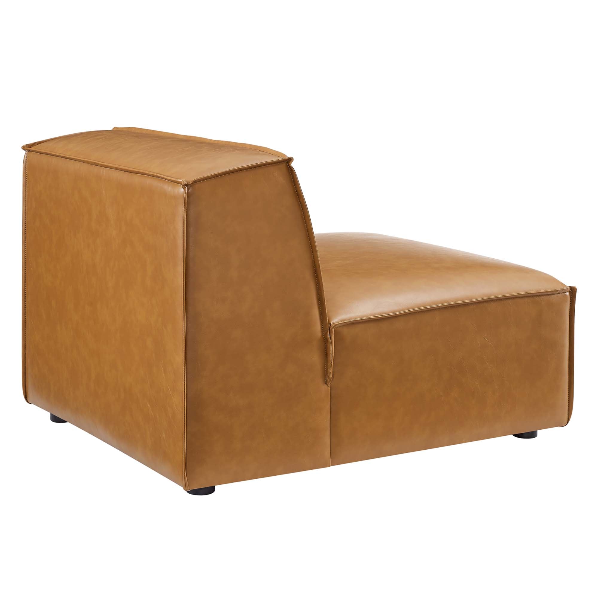 Restore 4-Piece Vegan Leather Sectional Sofa, Tan