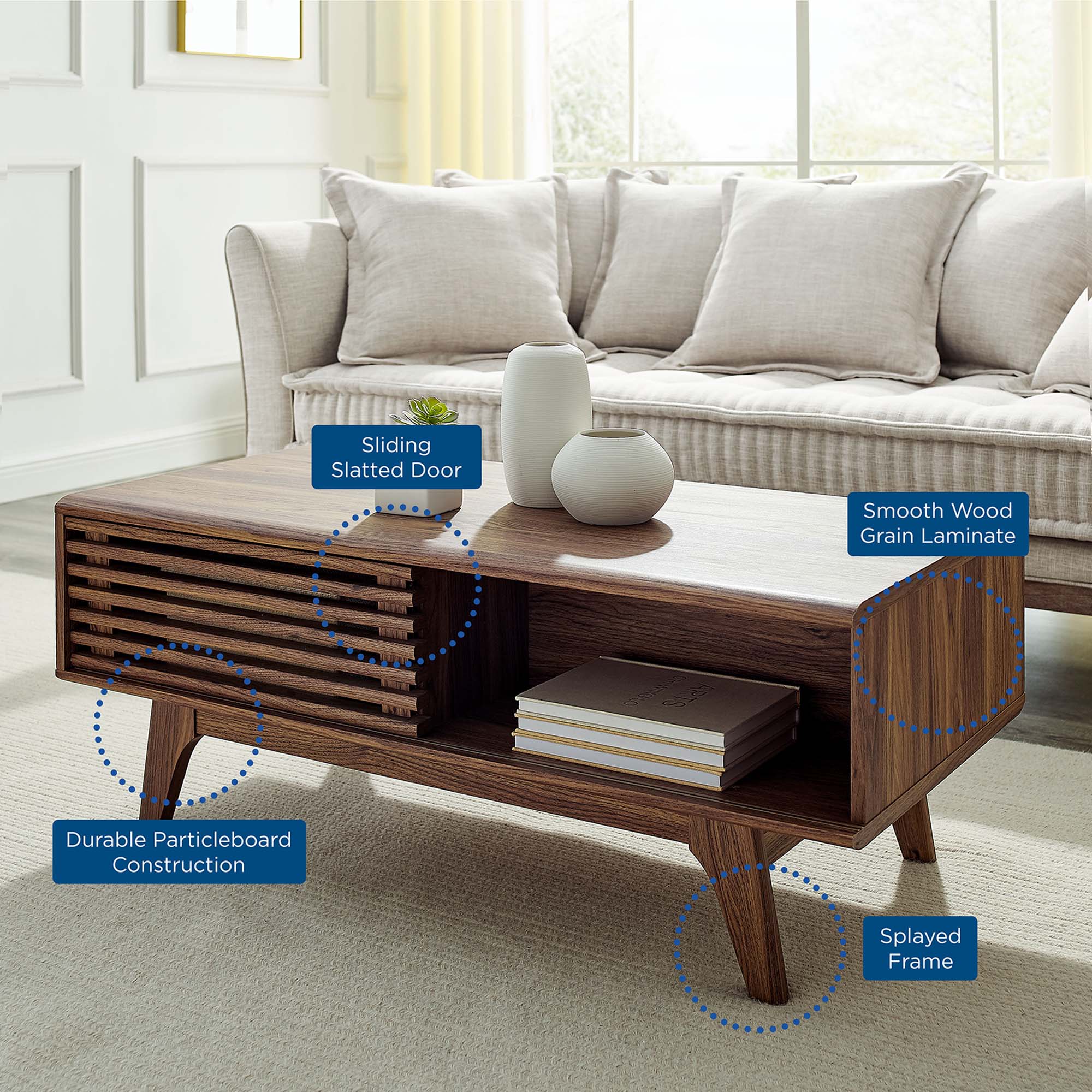 Render Coffee Table, Walnut