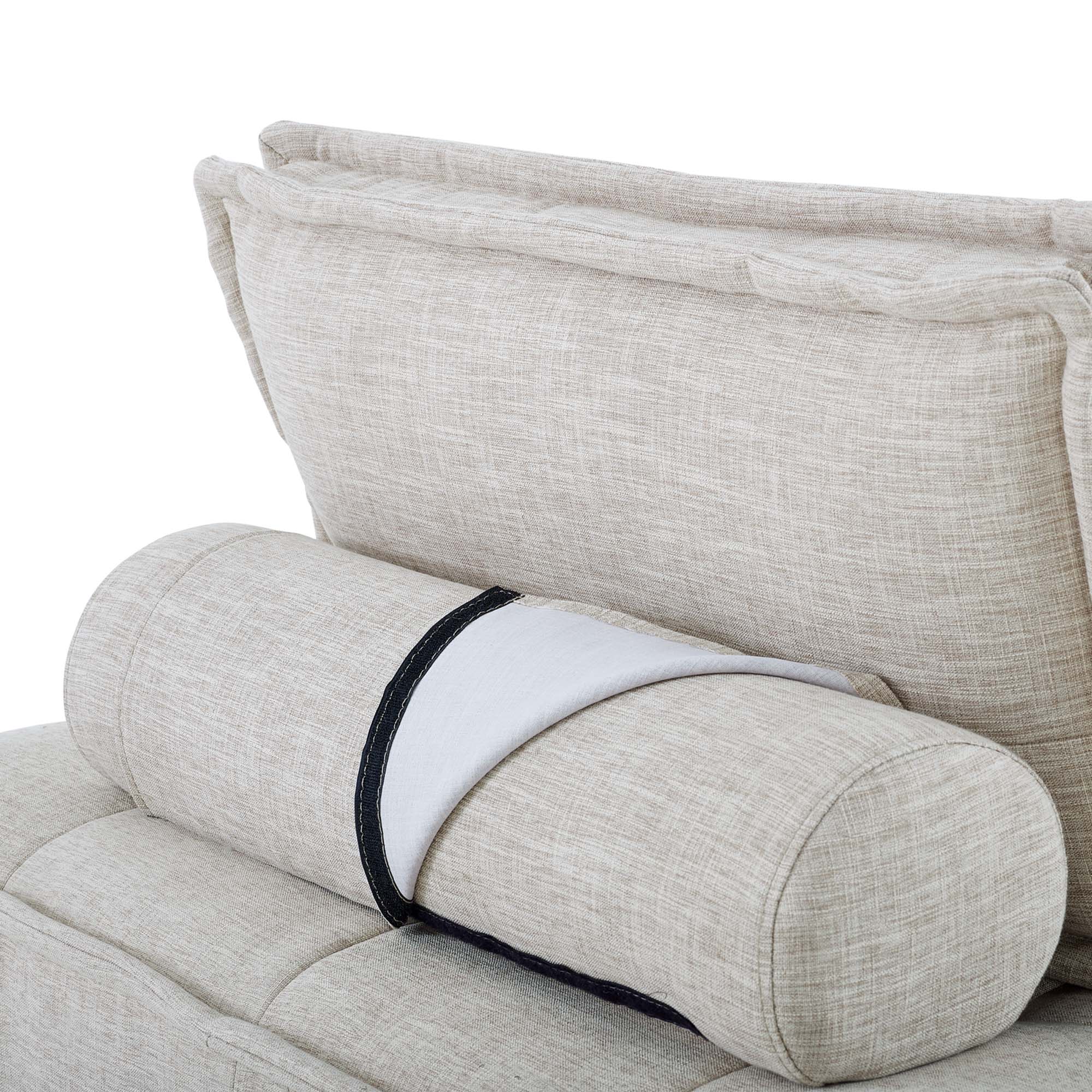 Saunter Tufted Fabric Armless Chair, Beige