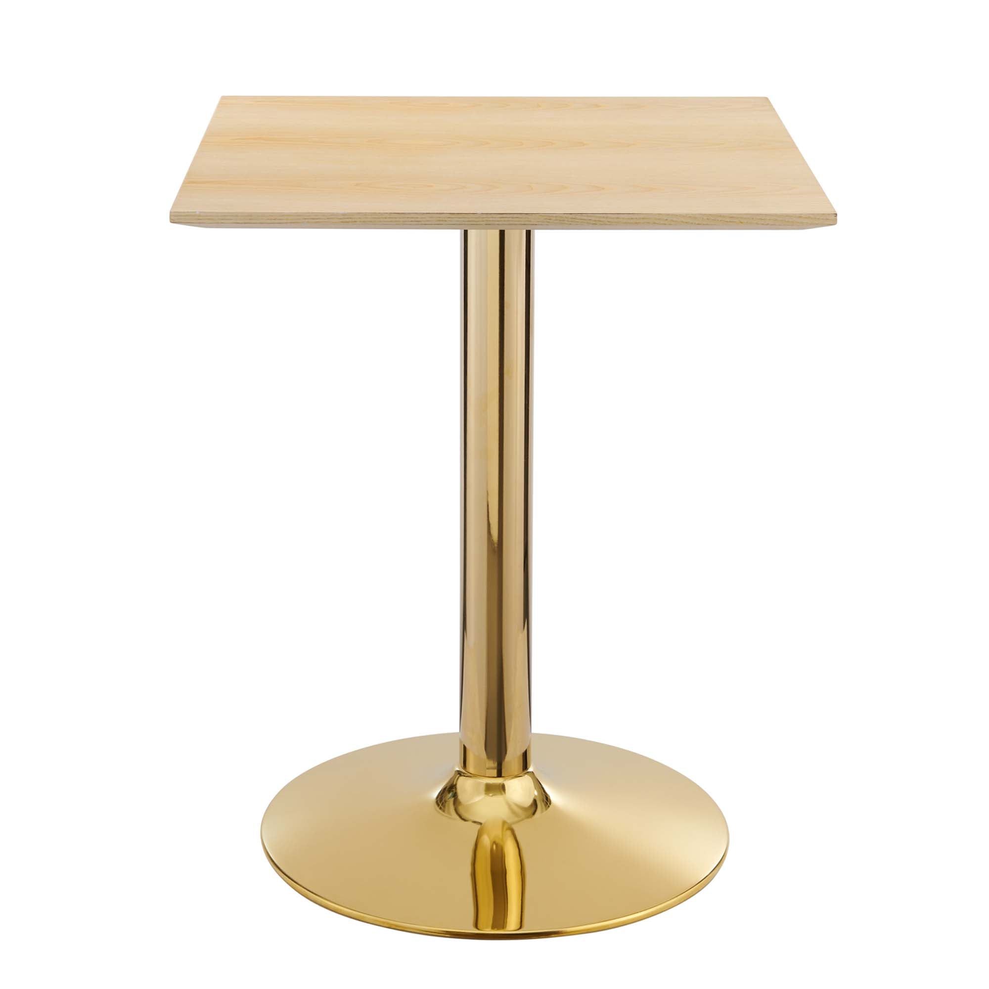 Verne 24" Square Dining Table, Gold Natural
