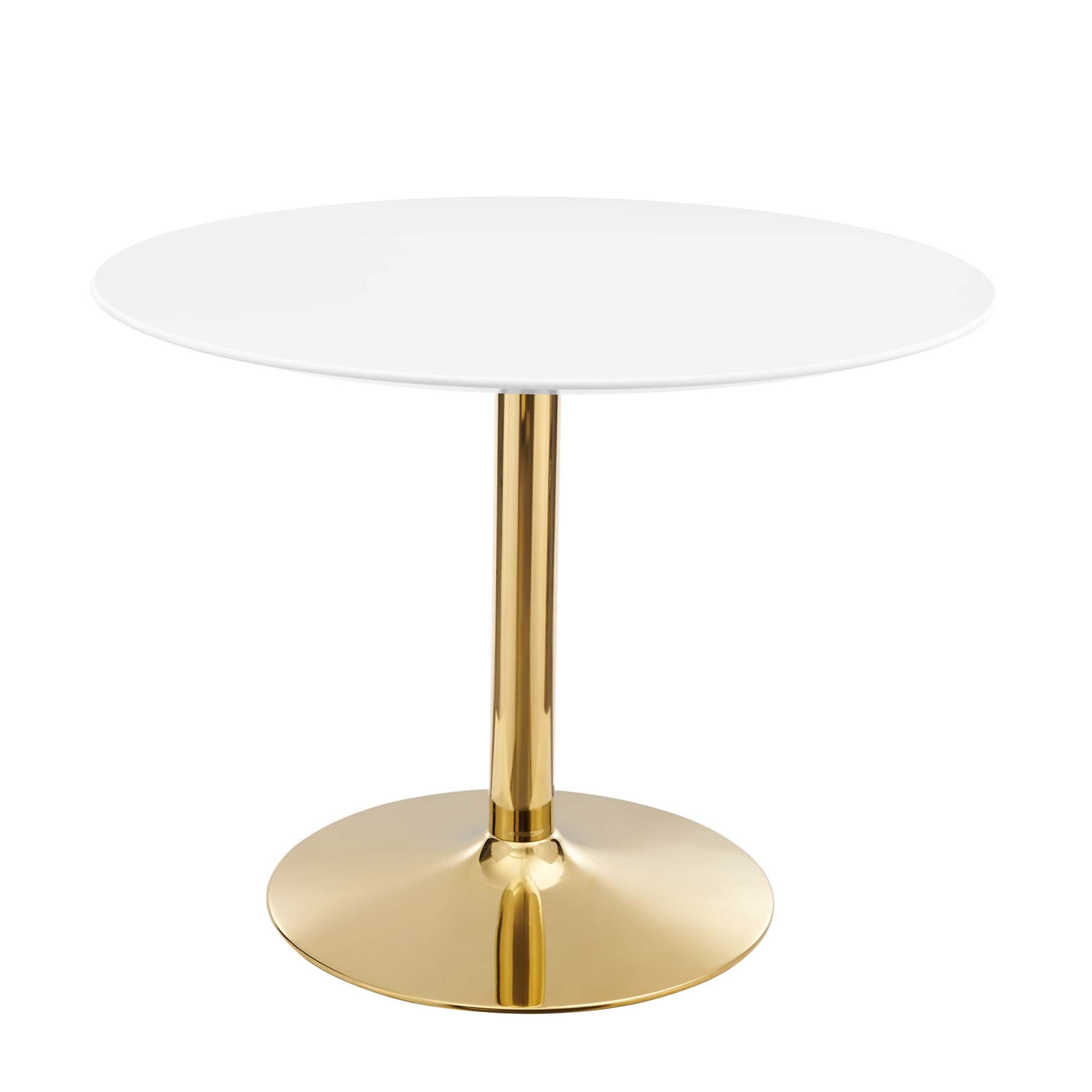 Verne 40" Dining Table, Gold White