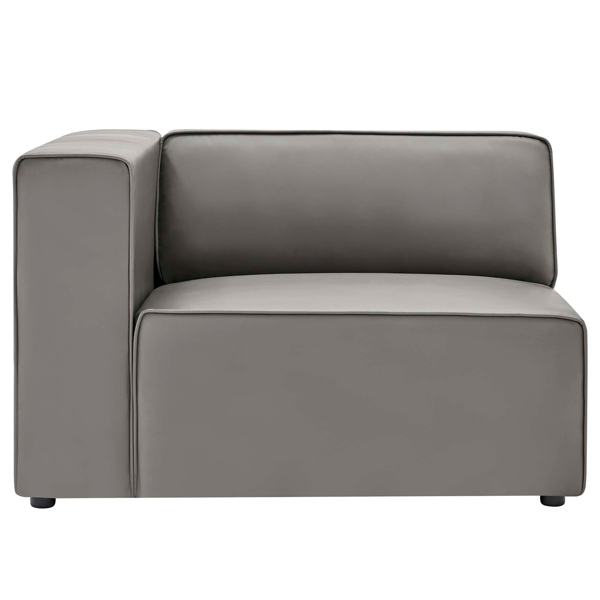 Mingle 2-Piece Vegan Leather Sectional Sofa Loveseat, Gray