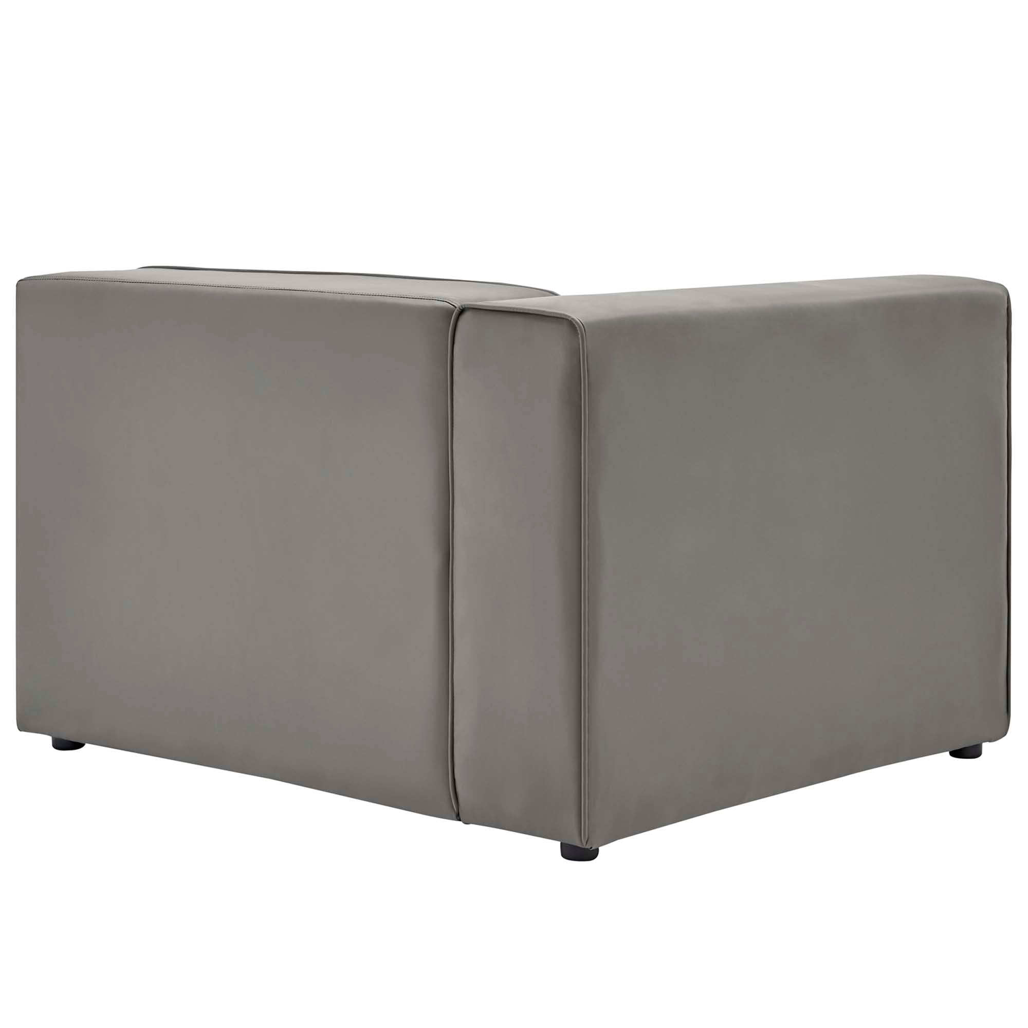 Mingle 2-Piece Vegan Leather Sectional Sofa Loveseat, Gray