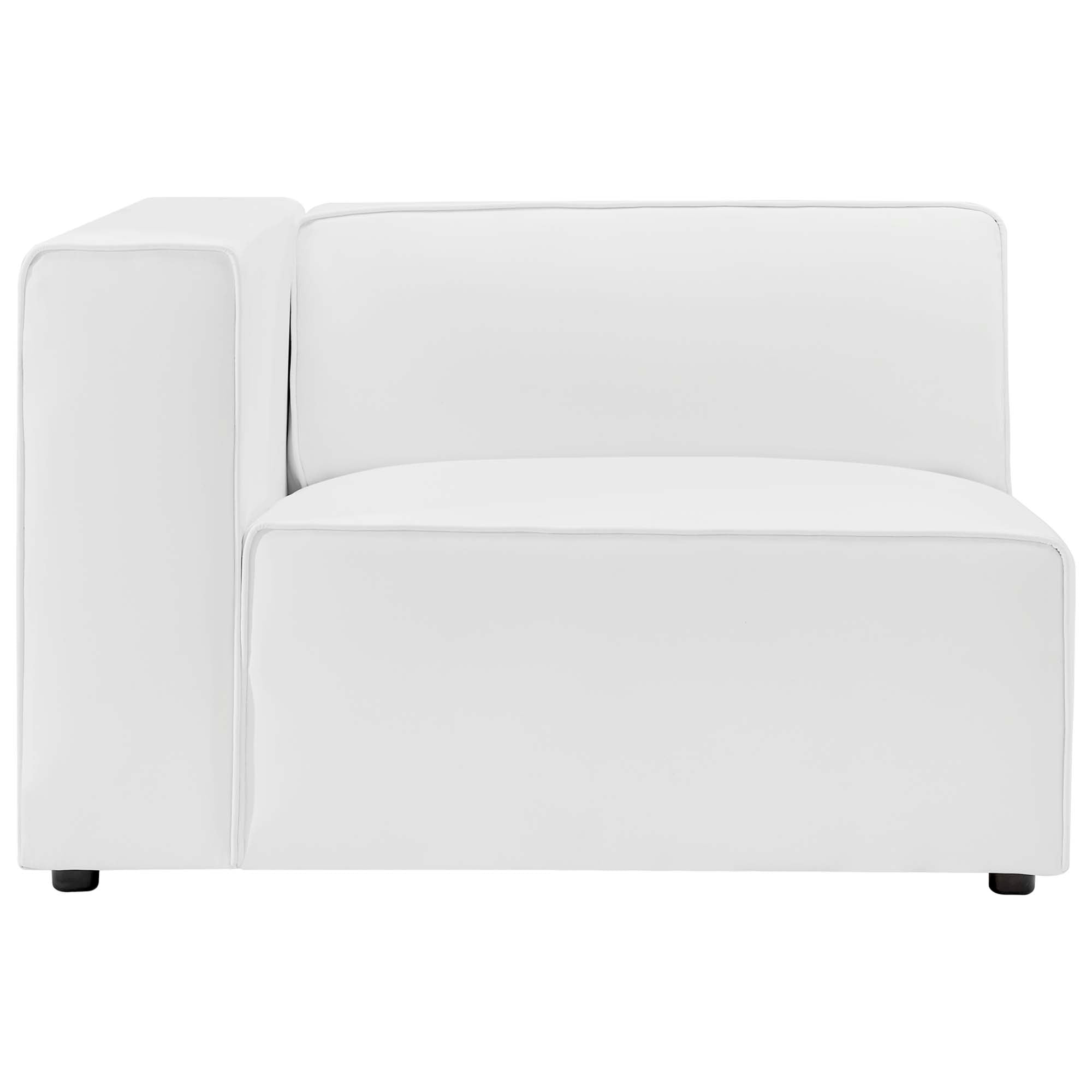 Mingle 3-Piece Vegan Leather Sectional Sofa, White
