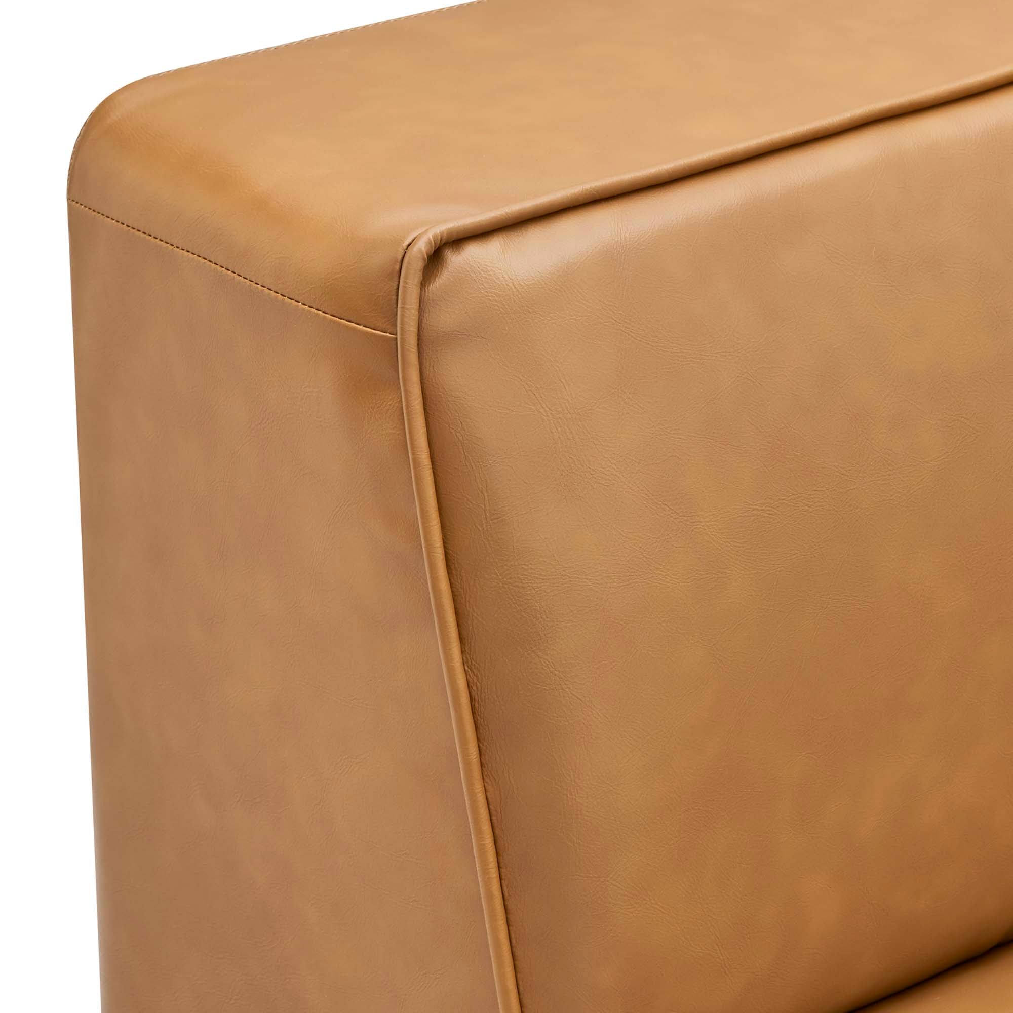 Mingle 7-Piece Vegan Leather Sectional Sofa, Tan