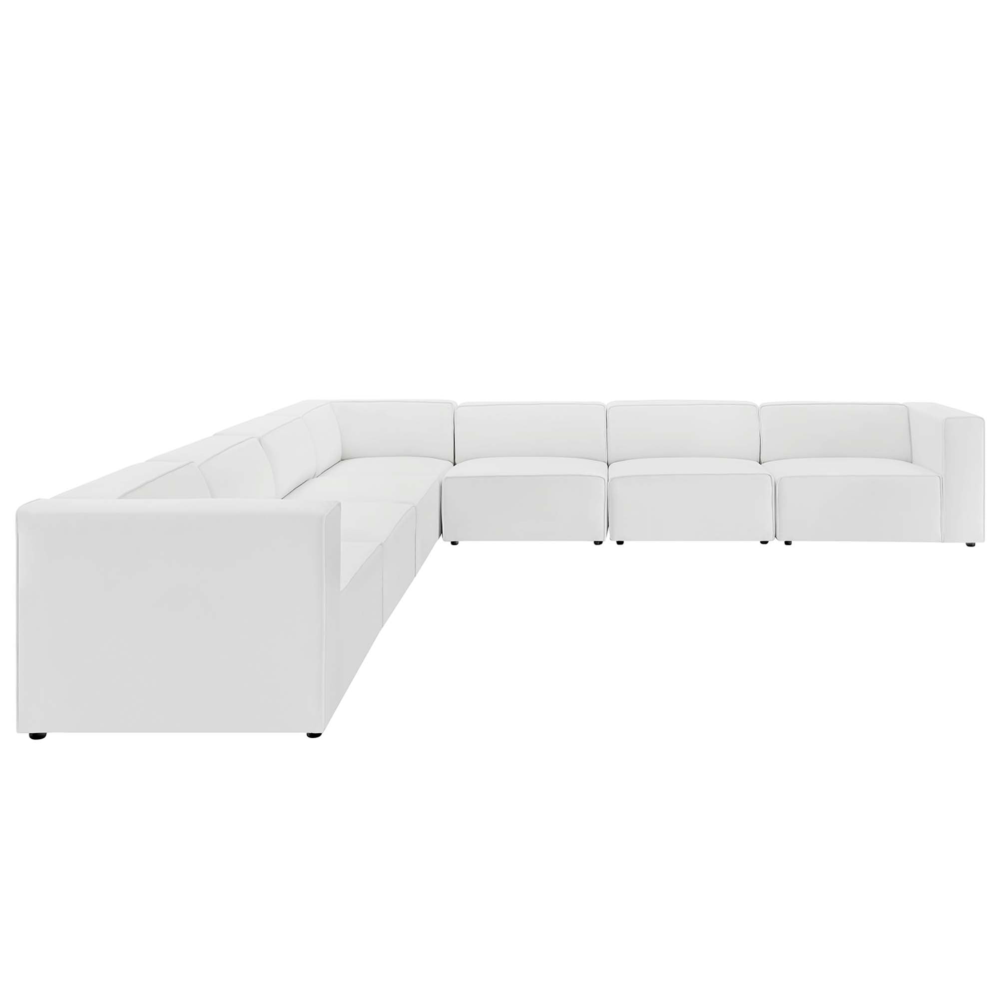 Mingle 7-Piece Vegan Leather Sectional Sofa, White