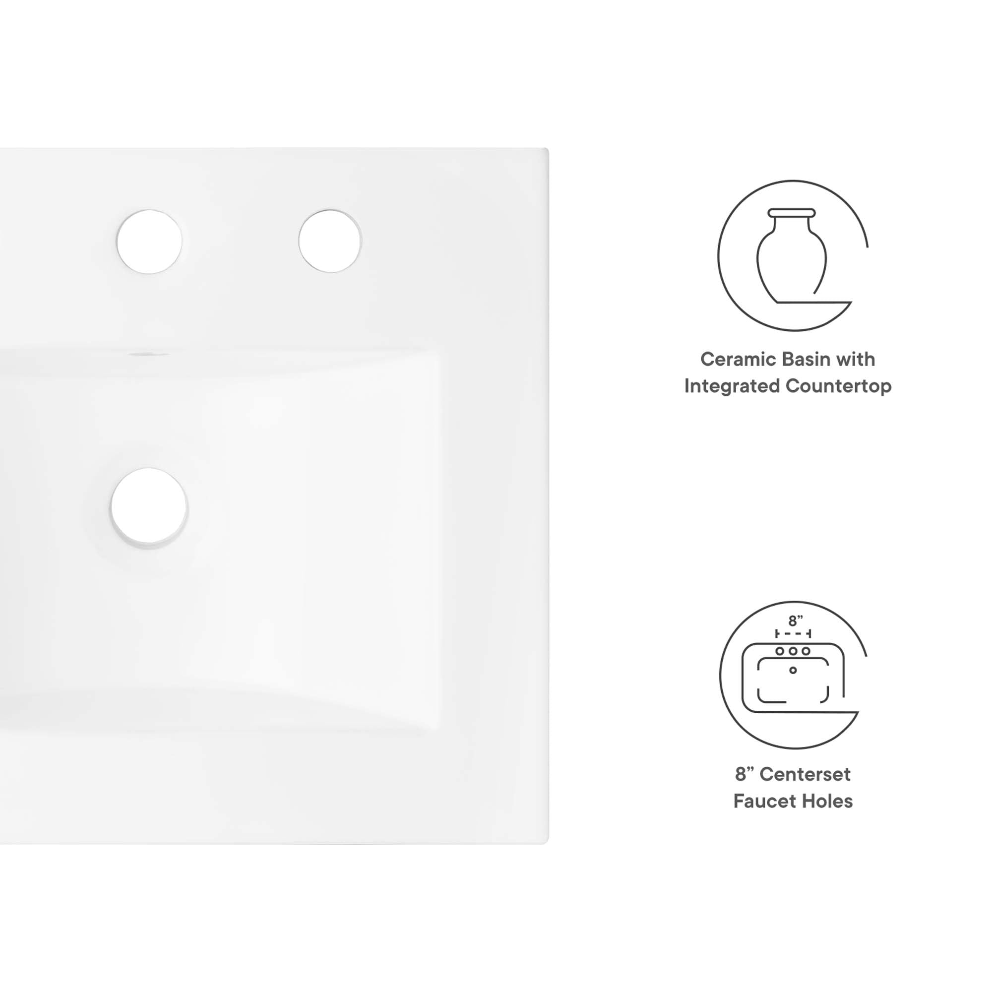Cayman 18" Bathroom Sink, White