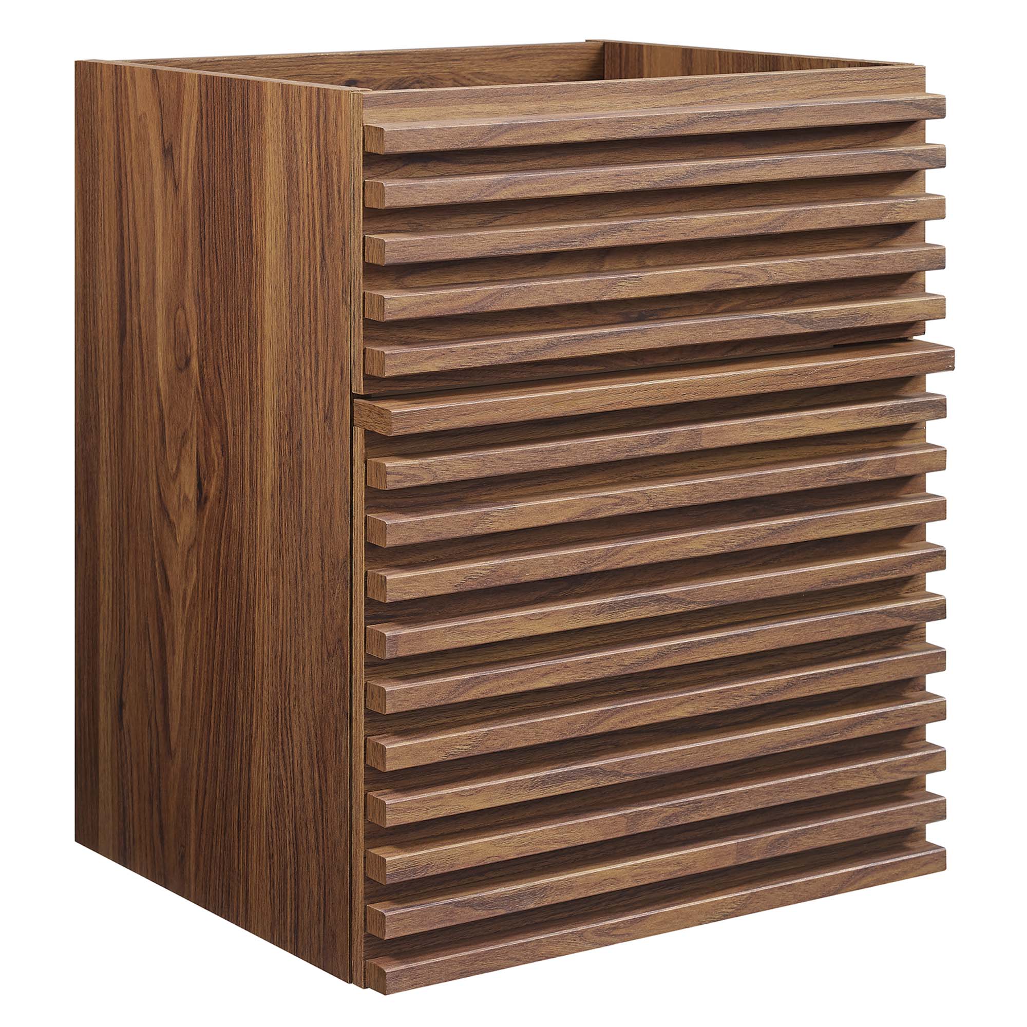 Render 18" Wall-Mount Bathroom Vanity Cabinet (Sink Basin Not Included), Walnut
