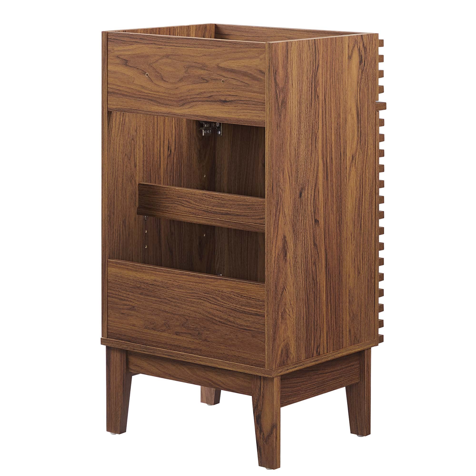 Render 18" Bathroom Vanity Cabinet (Sink Basin Not Included), Walnut