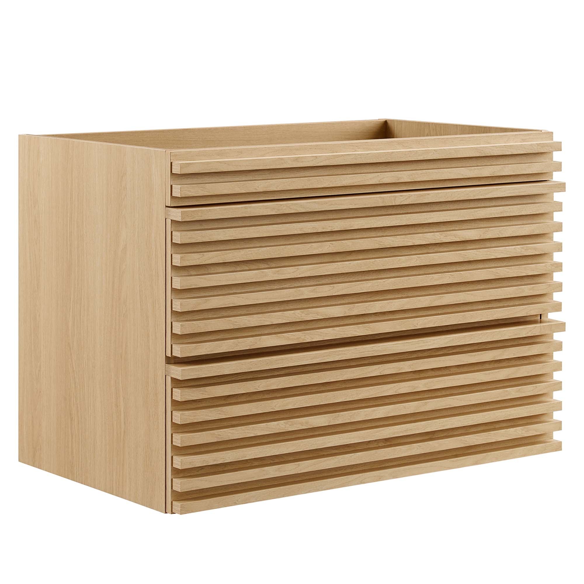Render 30" Wall-Mount Bathroom Vanity Cabinet (Sink Basin Not Included), Oak