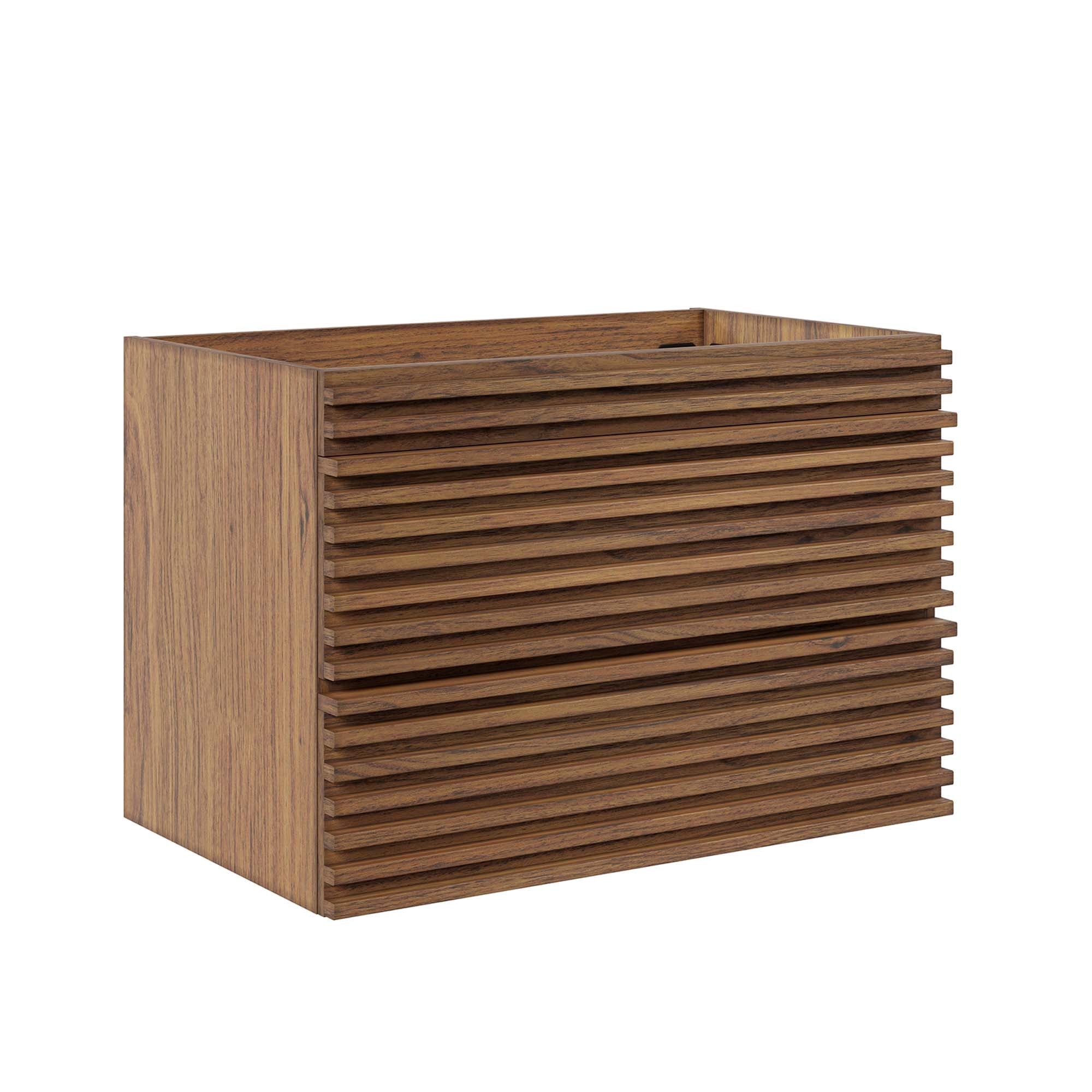 Render 30" Wall-Mount Bathroom Vanity Cabinet (Sink Basin Not Included), Walnut