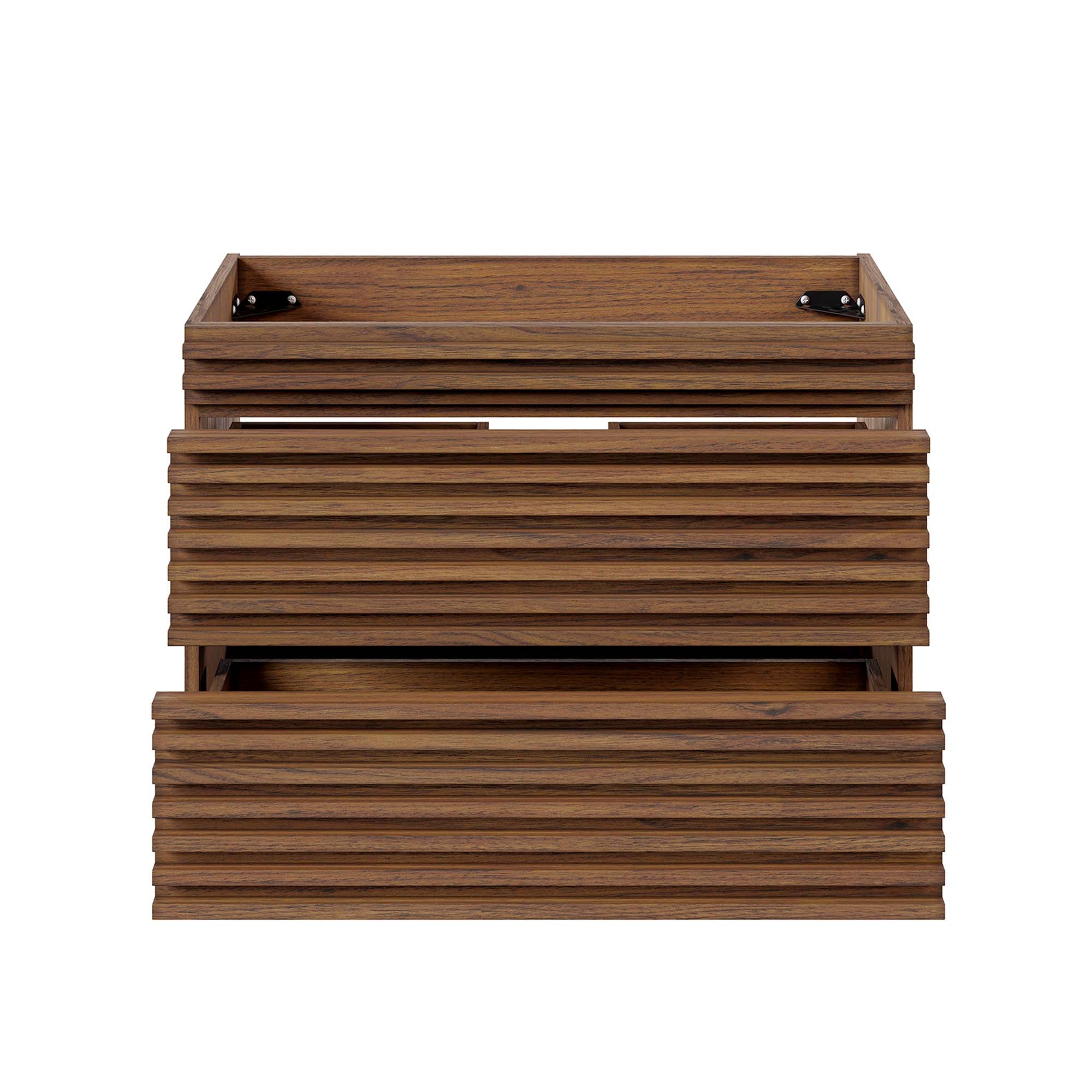 Render 30" Wall-Mount Bathroom Vanity Cabinet (Sink Basin Not Included), Walnut