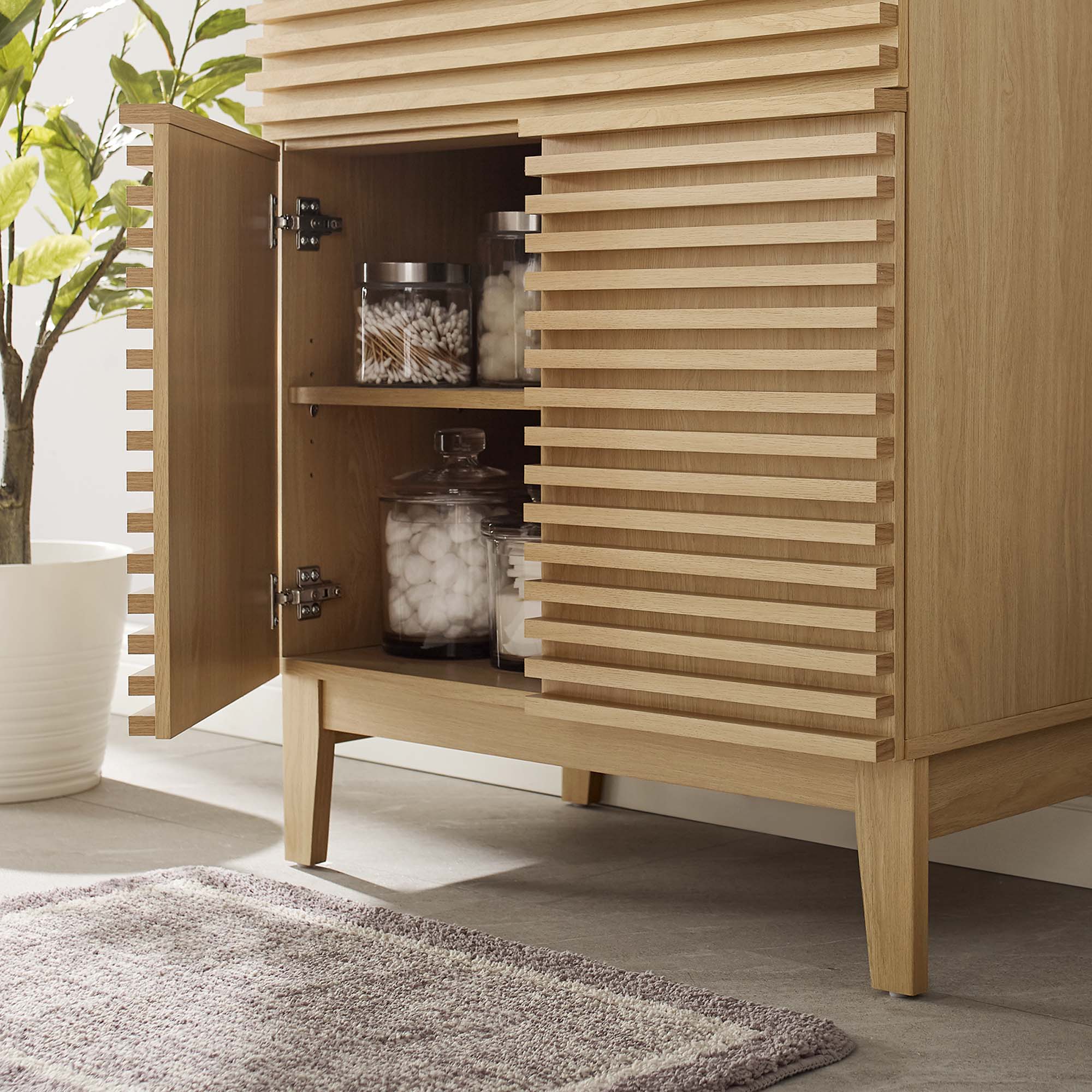 Render 30" Bathroom Vanity Cabinet (Sink Basin Not Included), Oak