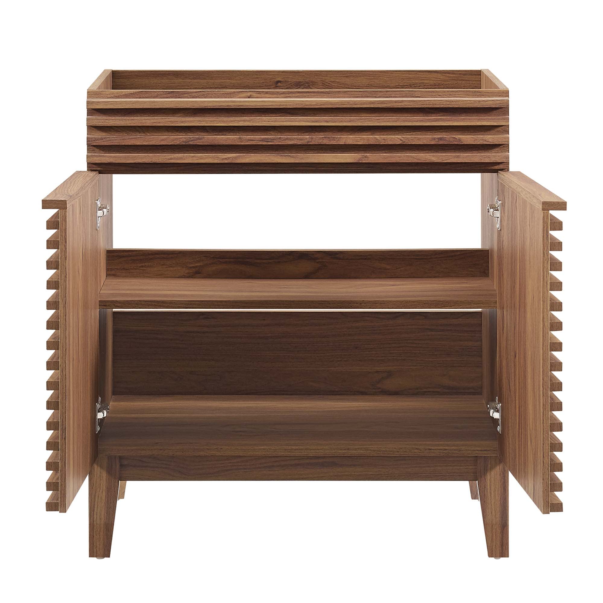 Render 30" Bathroom Vanity Cabinet (Sink Basin Not Included), Walnut