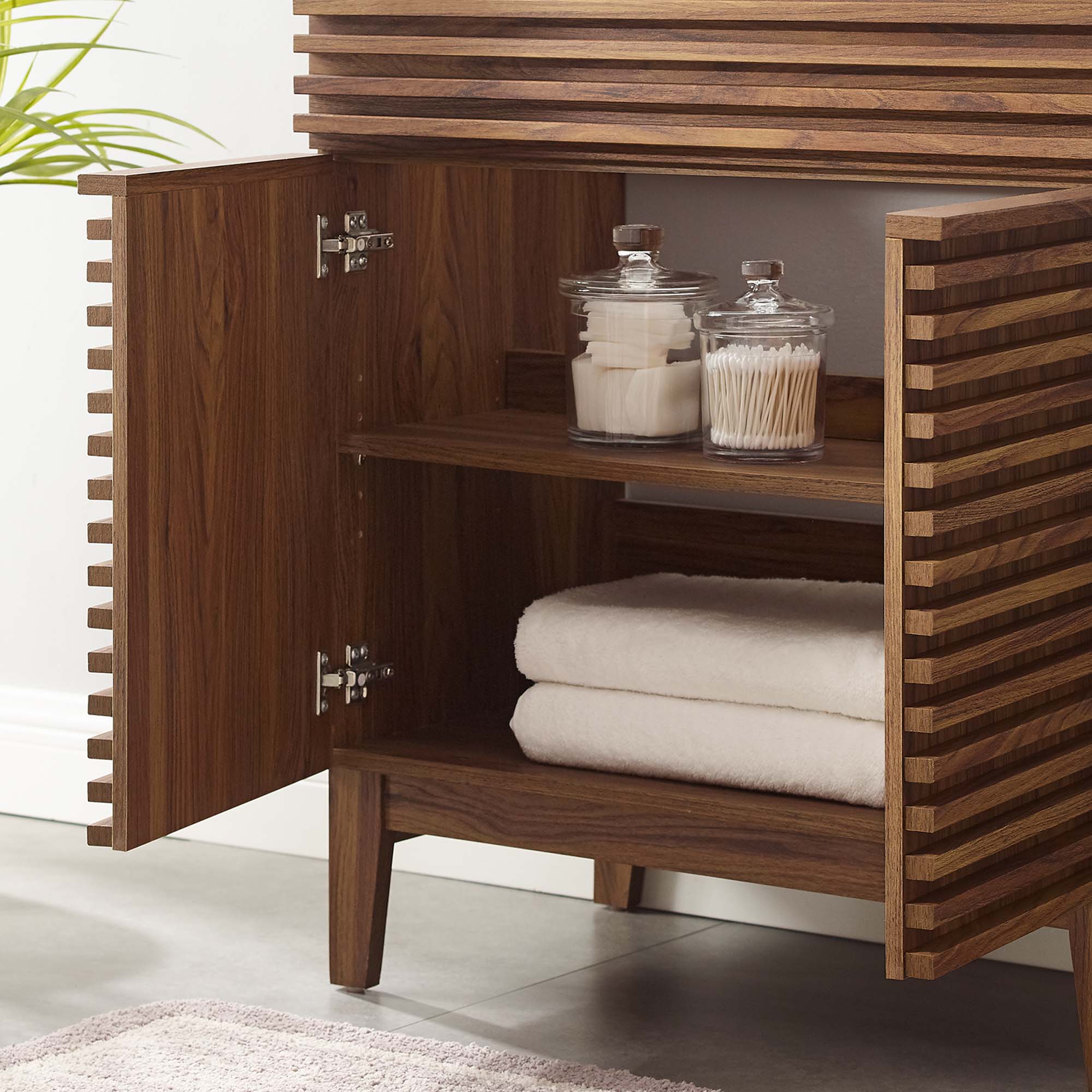 Render 30" Bathroom Vanity Cabinet (Sink Basin Not Included), Walnut