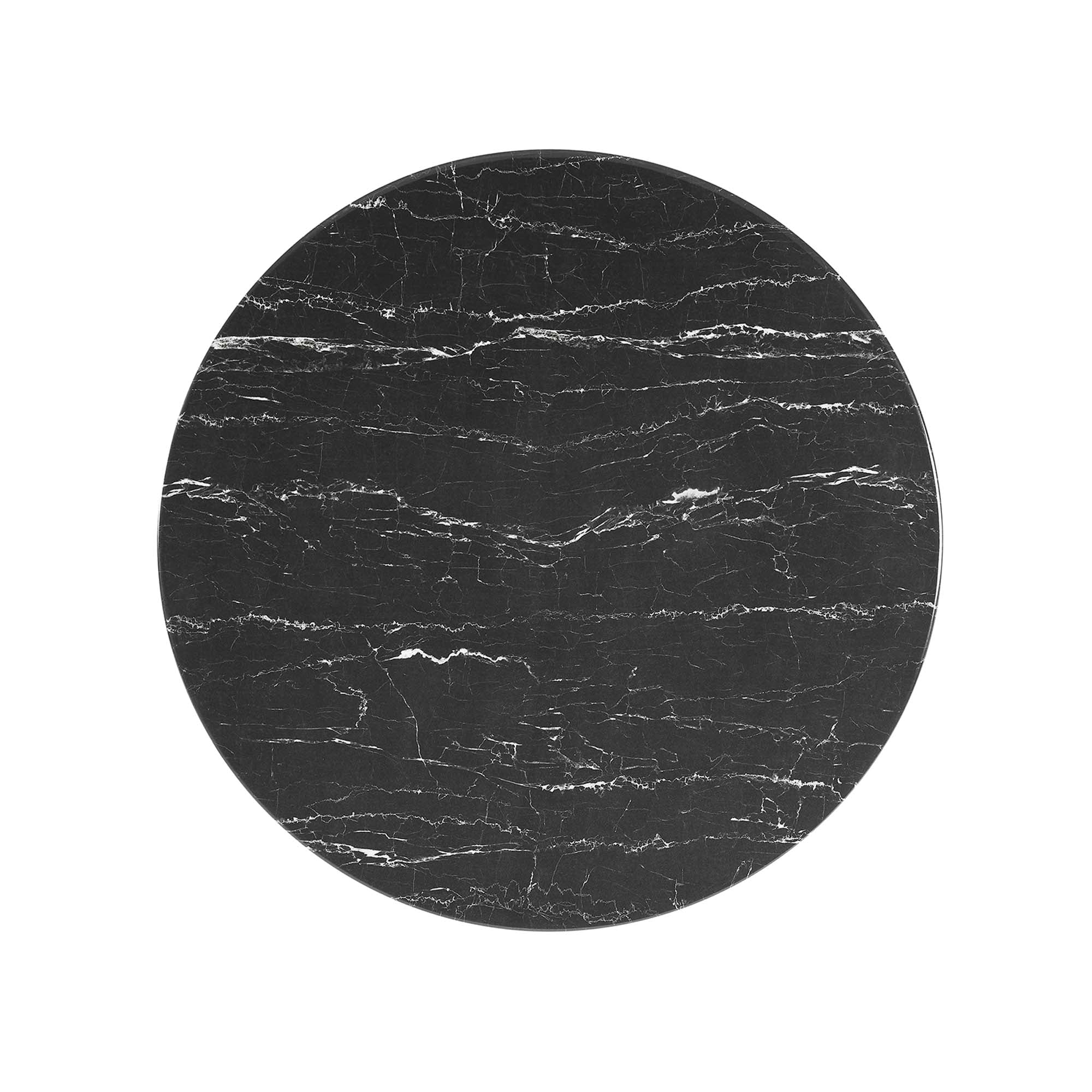 Lippa 36" Round Faux Marble Coffee Table, Black Black