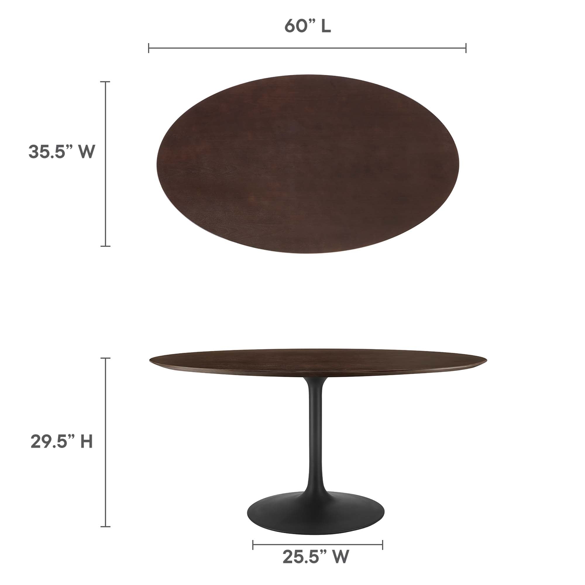 Lippa 60" Oval Wood Dining Table, Black Cherry Walnut