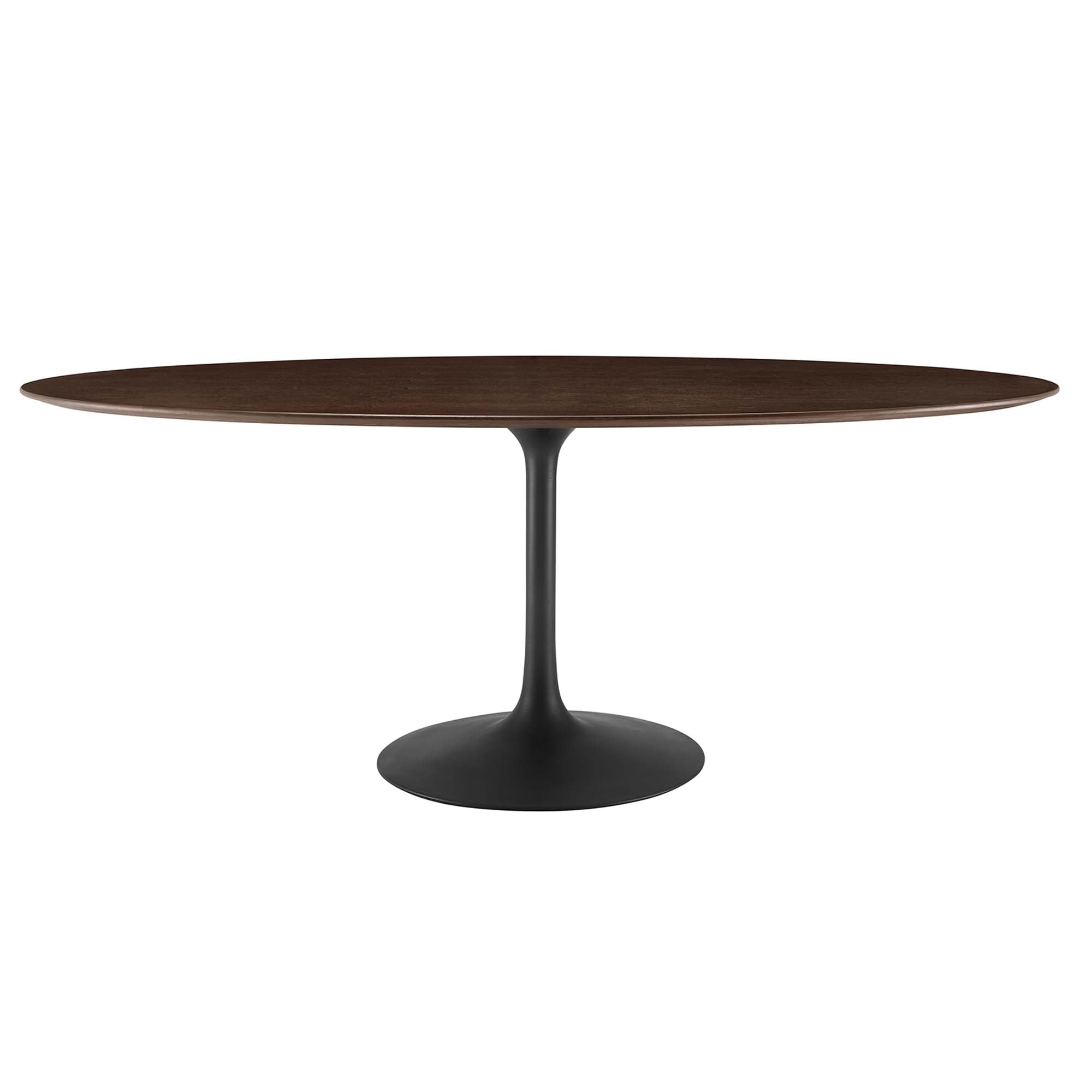 Lippa 78" Oval Wood Dining Table, Black Cherry Walnut