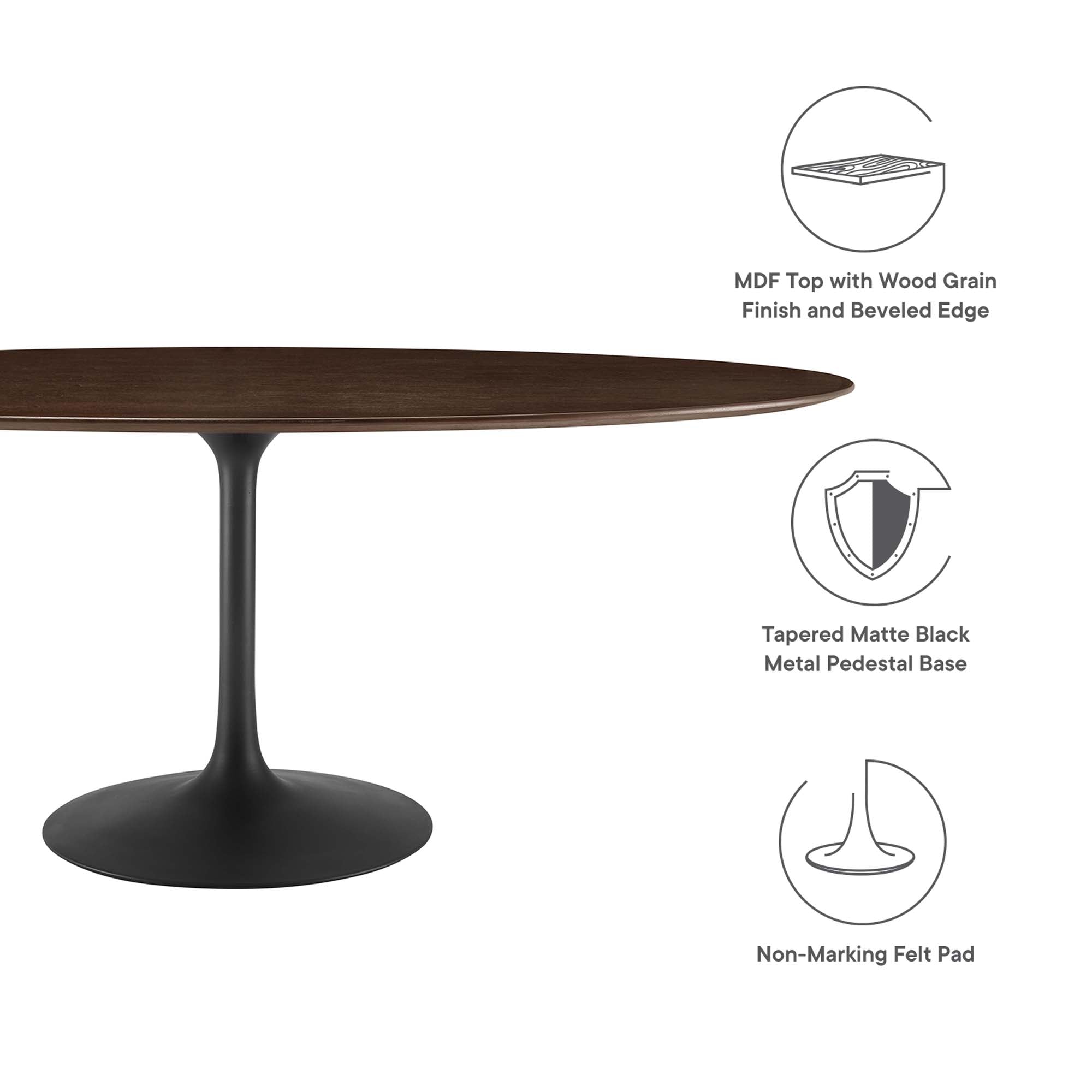 Lippa 78" Oval Wood Dining Table, Black Cherry Walnut