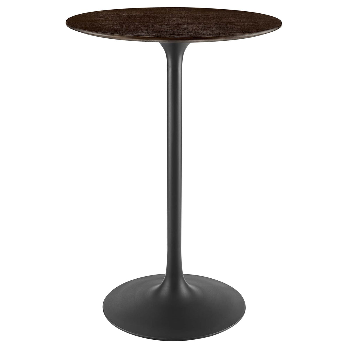 Lippa 28" Round Wood Bar Table, Black Cherry Walnut