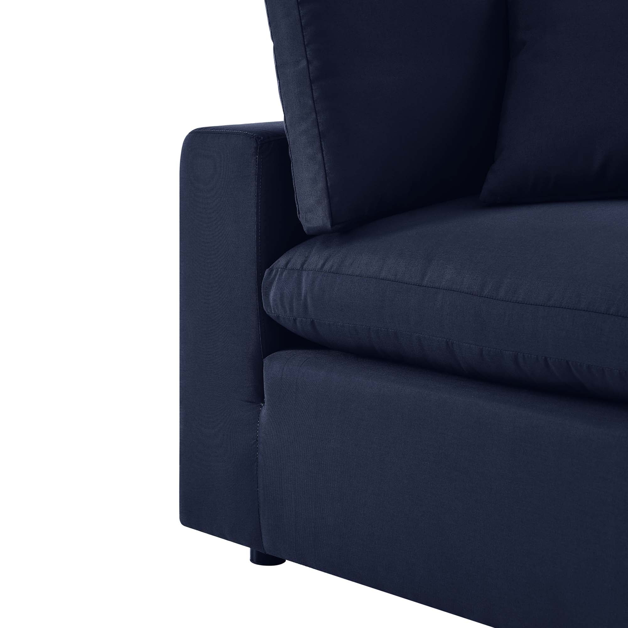Commix Overstuffed Outdoor Patio Corner Chair, Navy