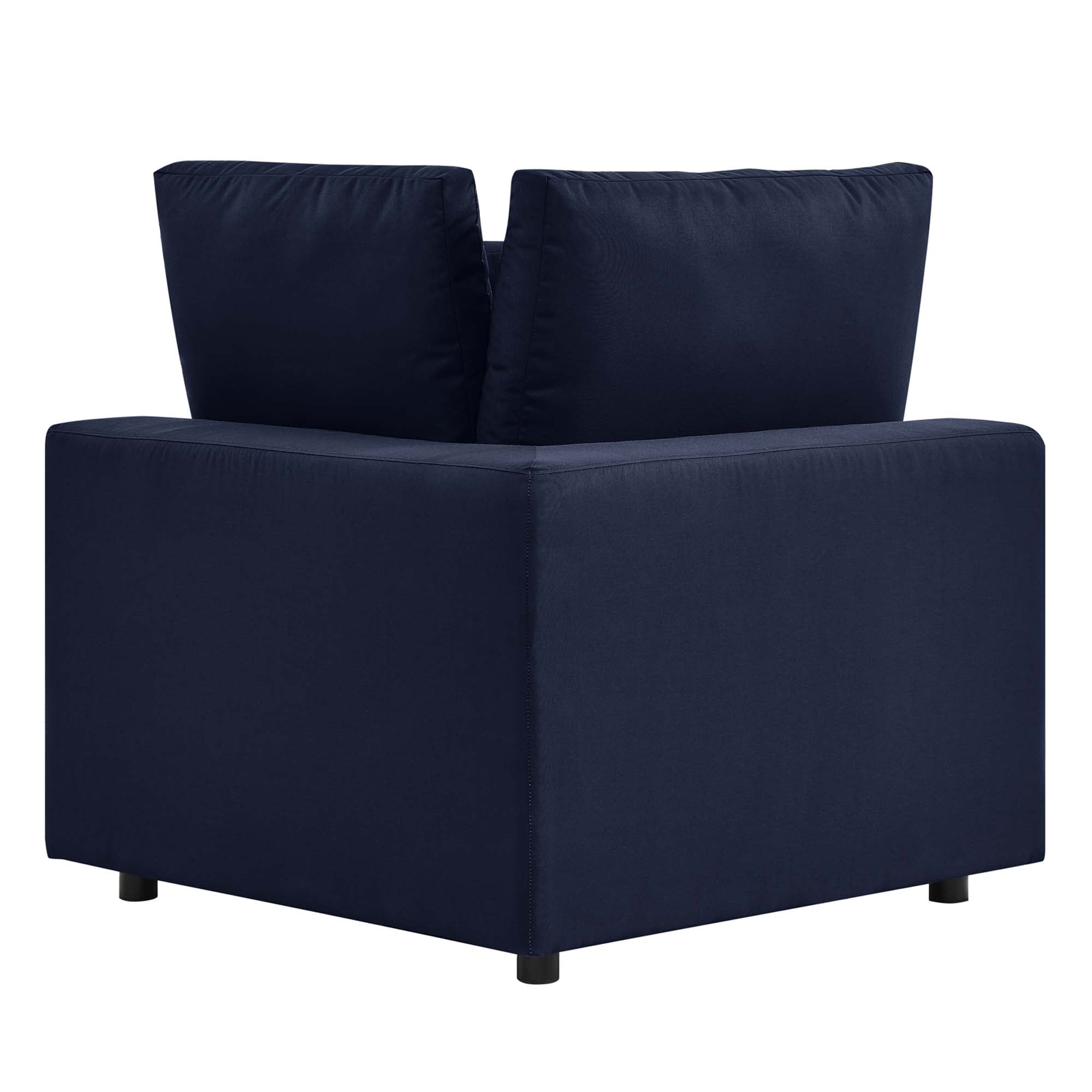 Commix Overstuffed Outdoor Patio Corner Chair, Navy